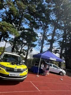 Police Cadets at a stand at the Carn Brea family fun day