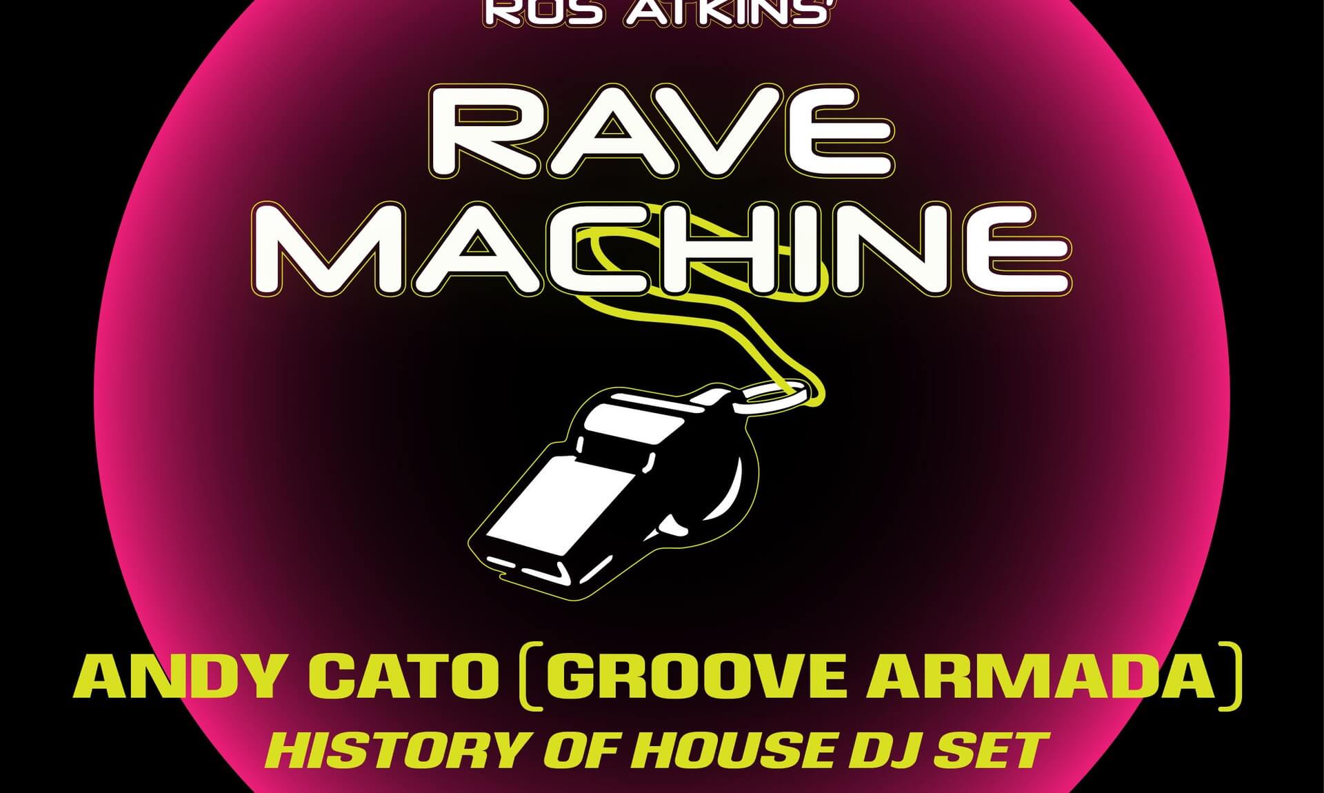 Ros Atkins' Rave Machine poster, The Cornish Bank Falmouth