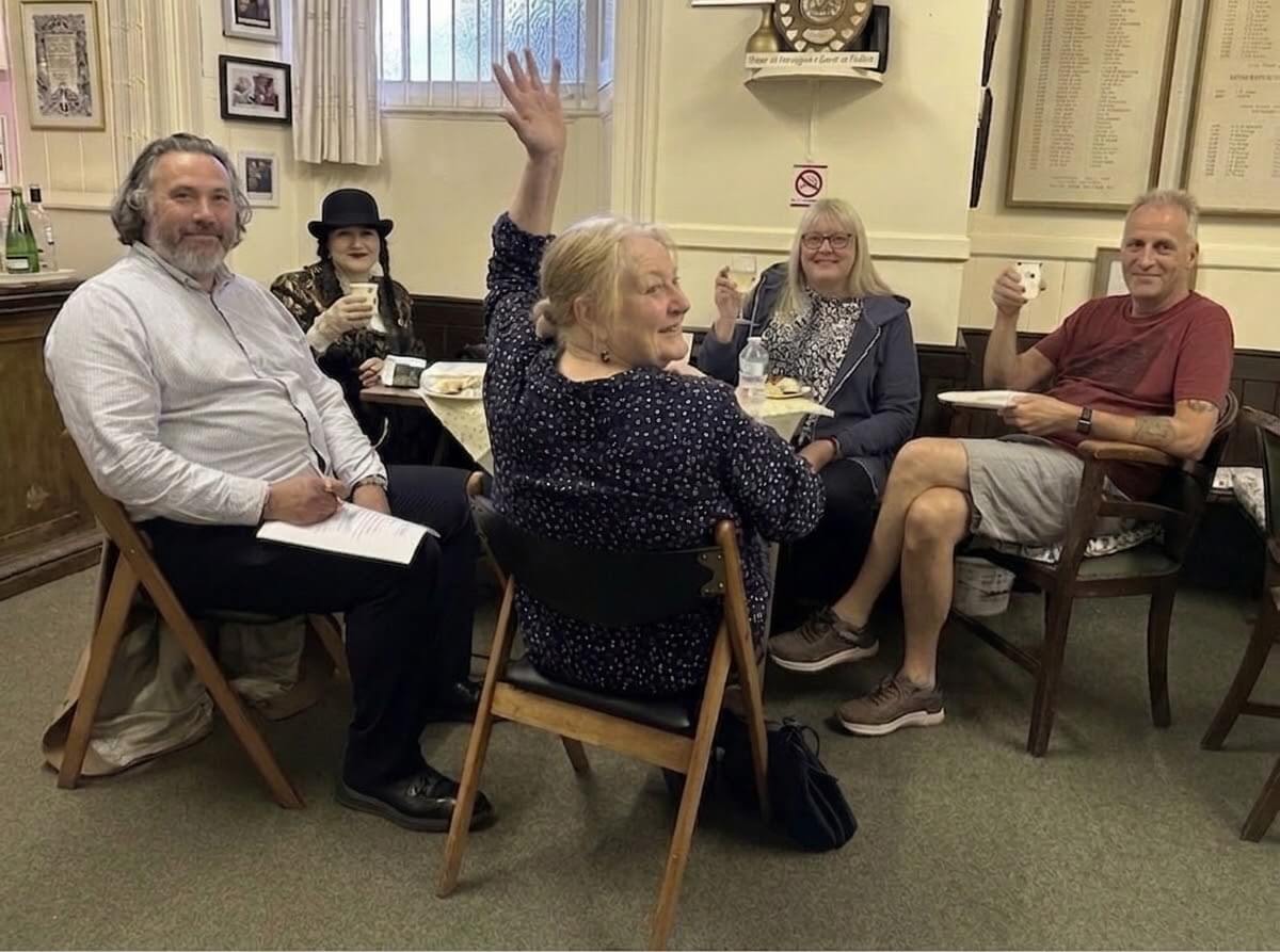 Oddfellows members enjoying the Summer Social Evening at the Oddfellows Hall in Redruth