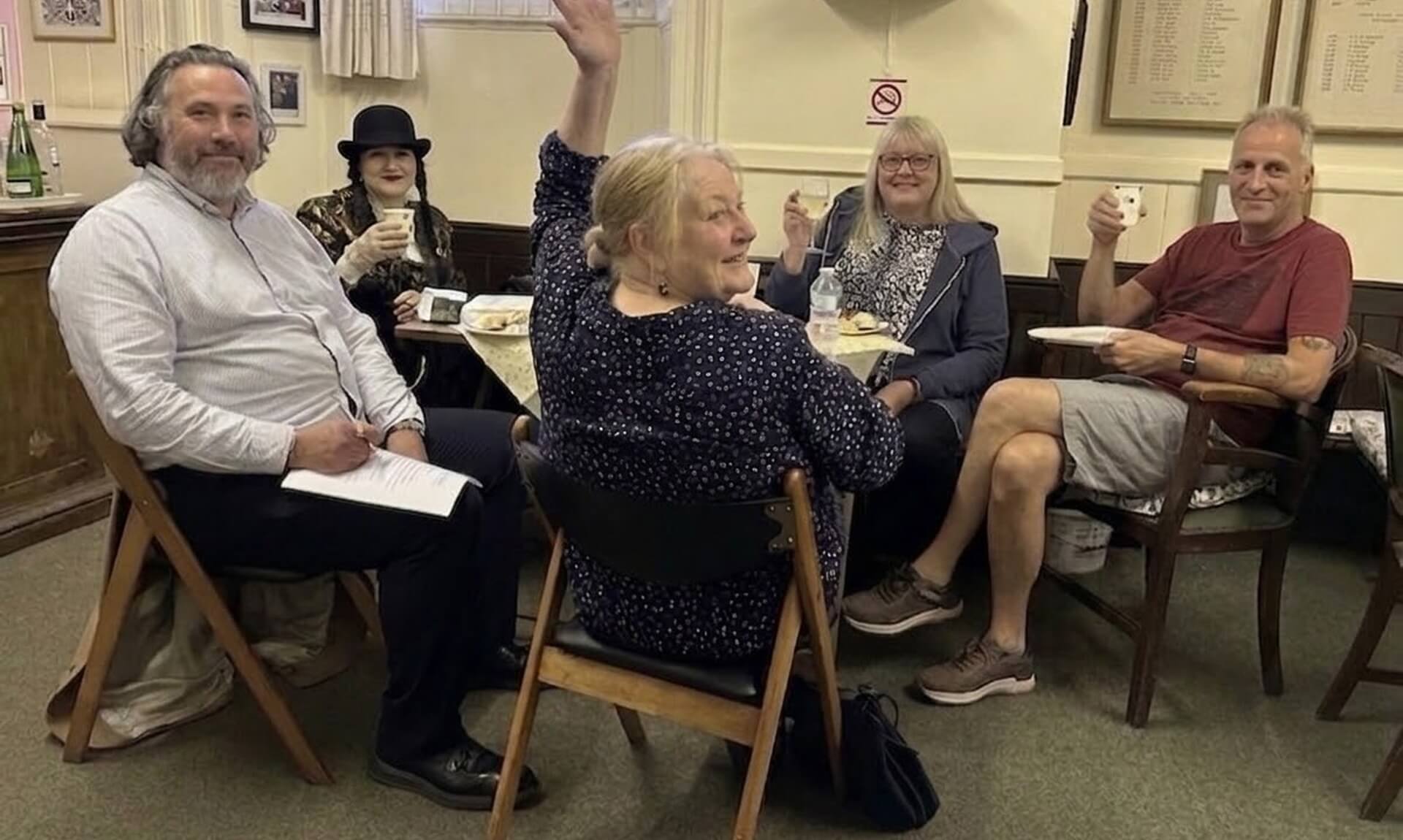 Oddfellows members raise a toast at the Redruth summer social