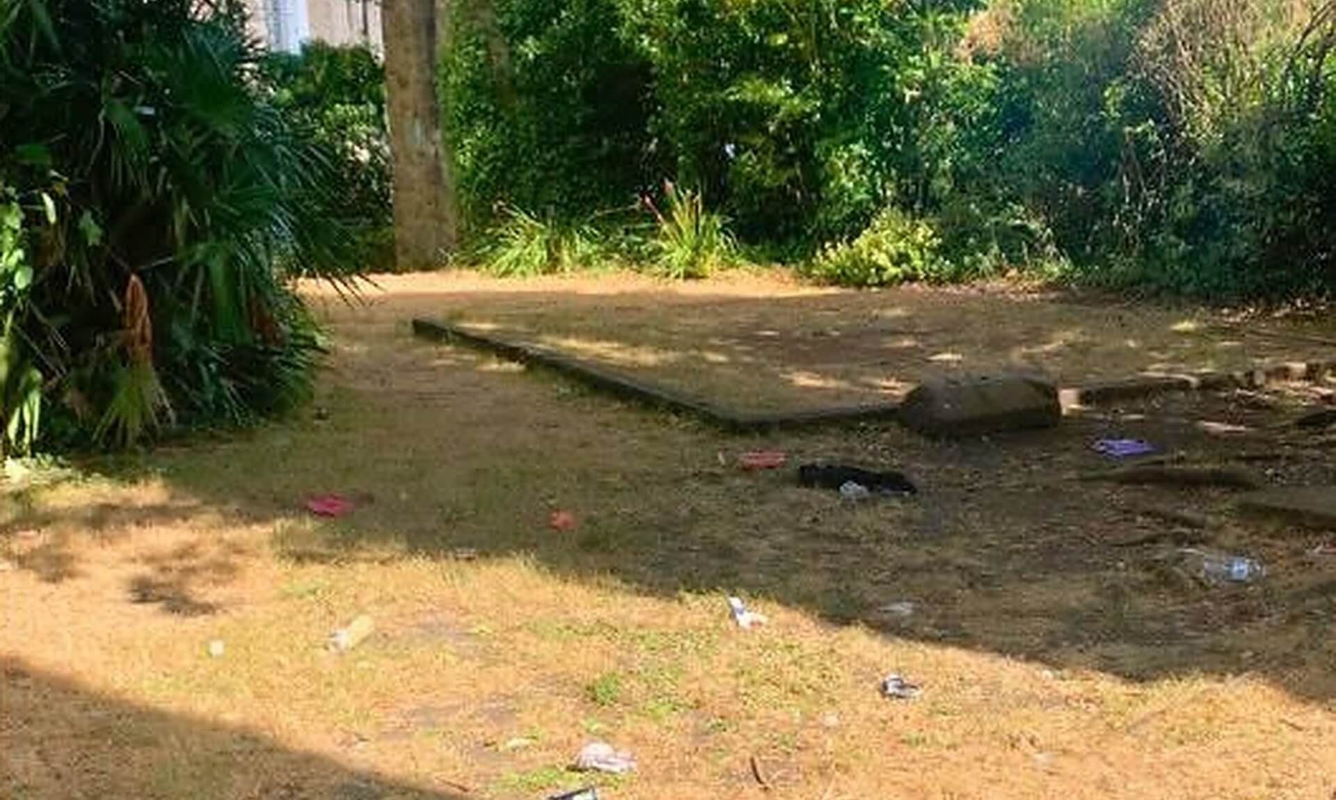 Litter scattered across Huntley Gardens in Saltash