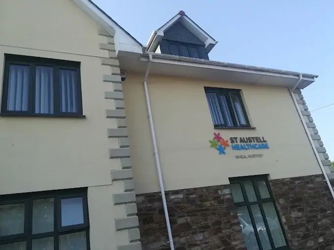 St Austell Healthcare signage on the Wheal Northey surgery building