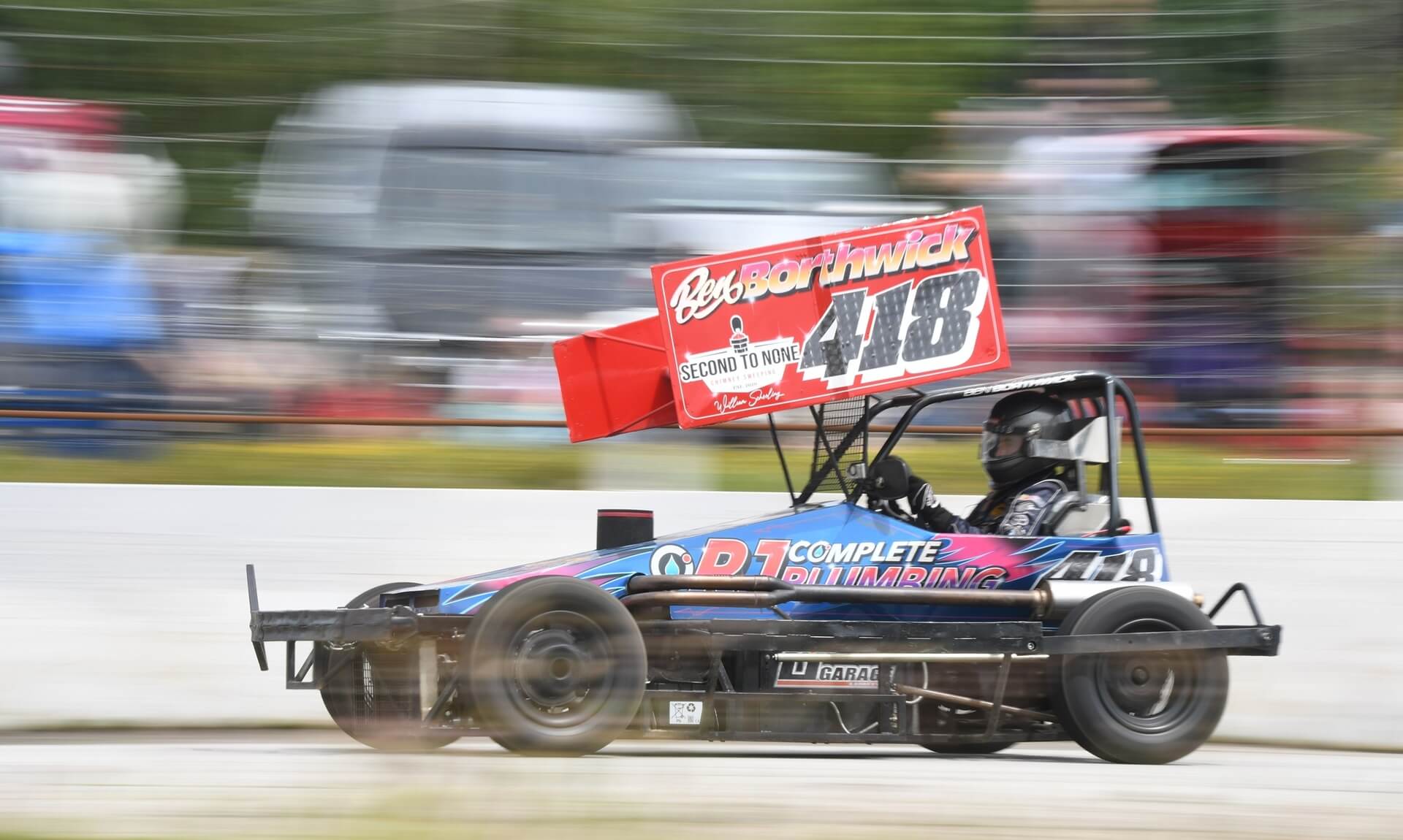 Formula Two Stock Car number 418 driven by Ben Borthwick racing at United Downs Raceway, St Day
