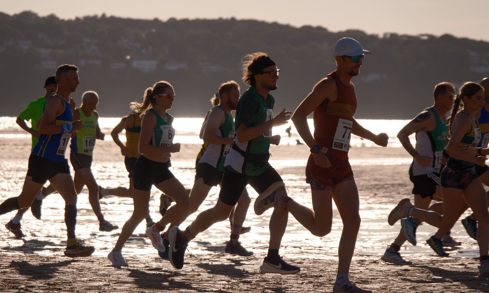 Runners on the beach during the St Ives Bay 10K