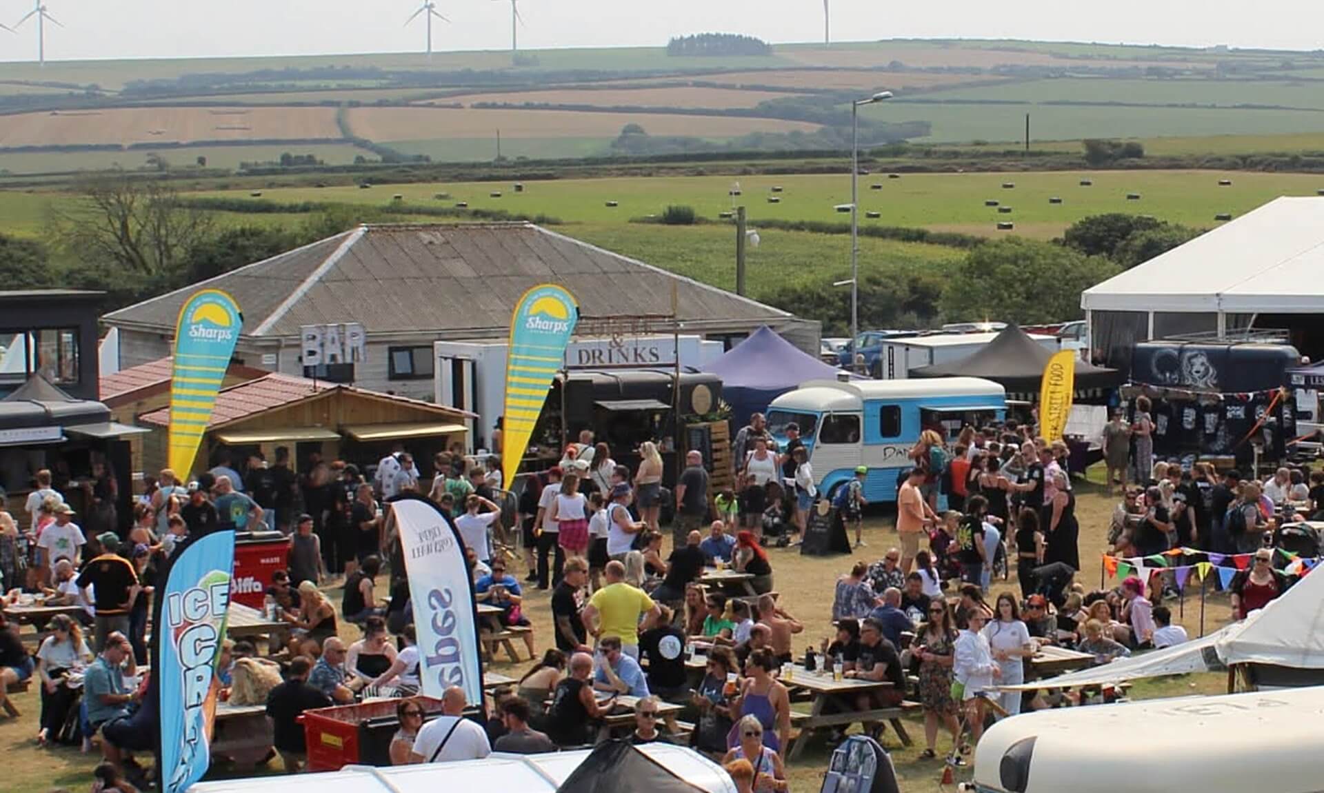 Crowds at the Cornwall Tattoo Convention showground near Wadebridge