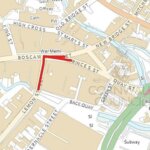 Map showing the Boscawen Street and Lemon Street works area in Truro