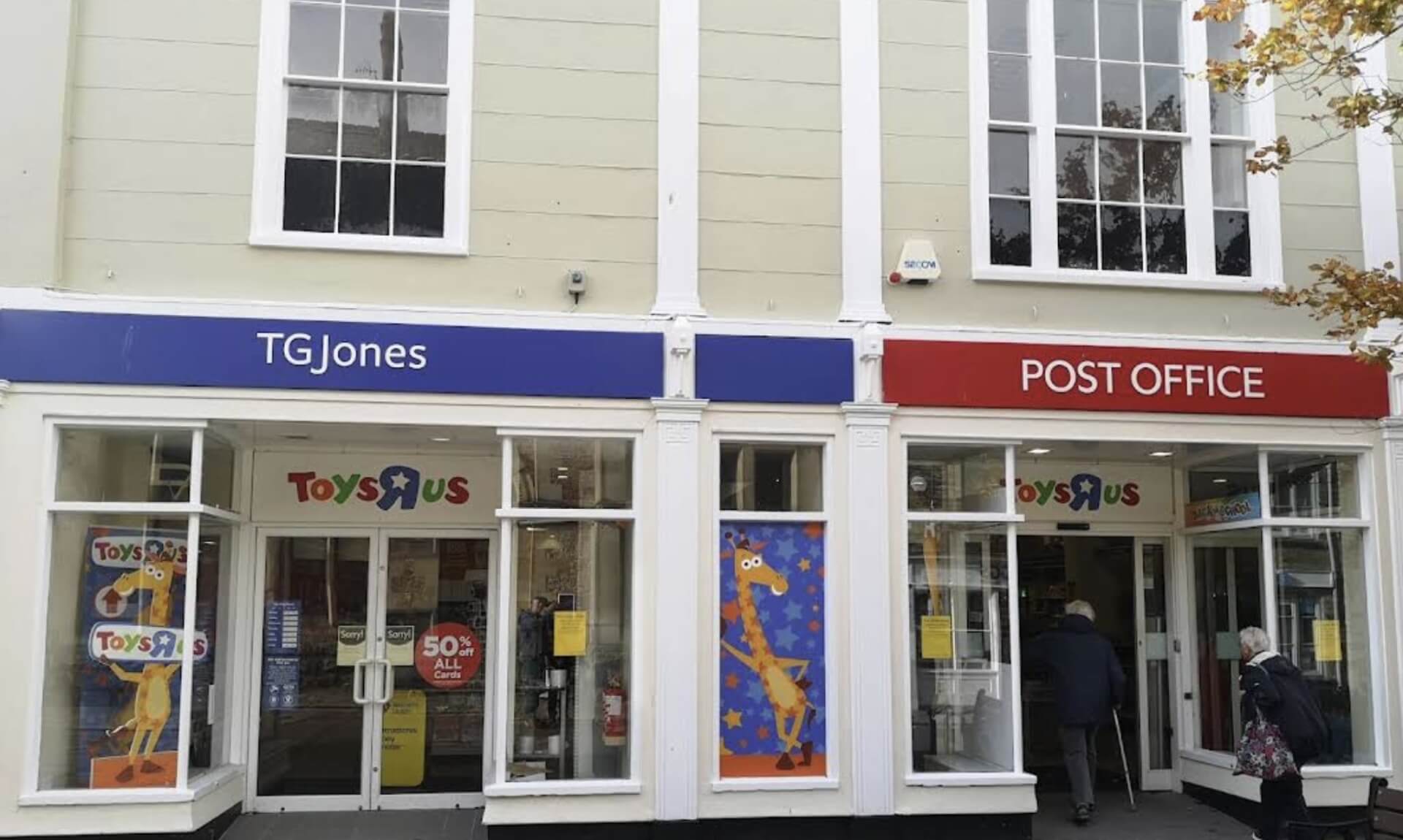 TG Jones and Post Office shopfront on Pydar Street, Truro