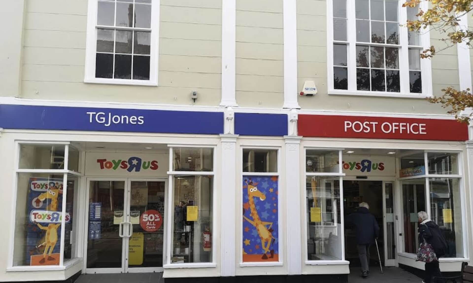 TG Jones and Post Office shopfront on Pydar Street, Truro