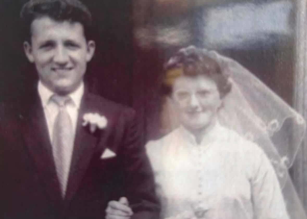 Brian and Joan Jones on their wedding day in 1956