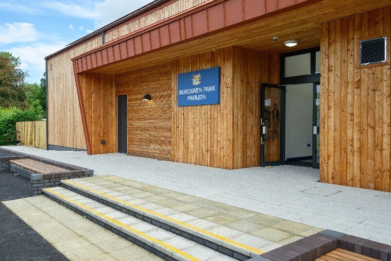 The entrance to the new Boscawen Park Pavilion in Truro