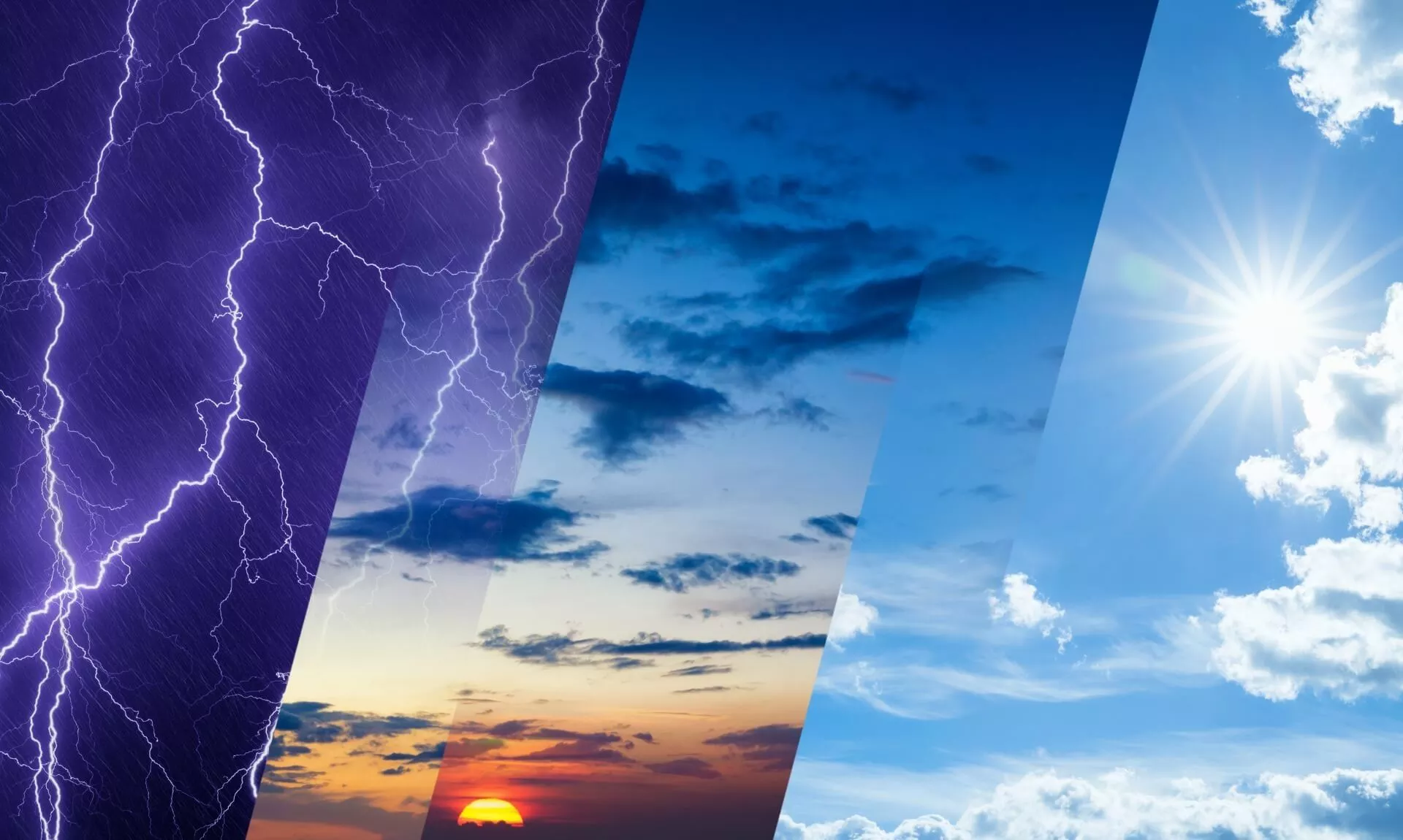 CornishStuff weather forecast image showing lightning, cloud and sunshine over Cornwall