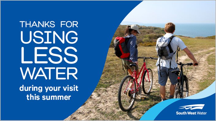South West Water 'thank you for using less water' campaign poster