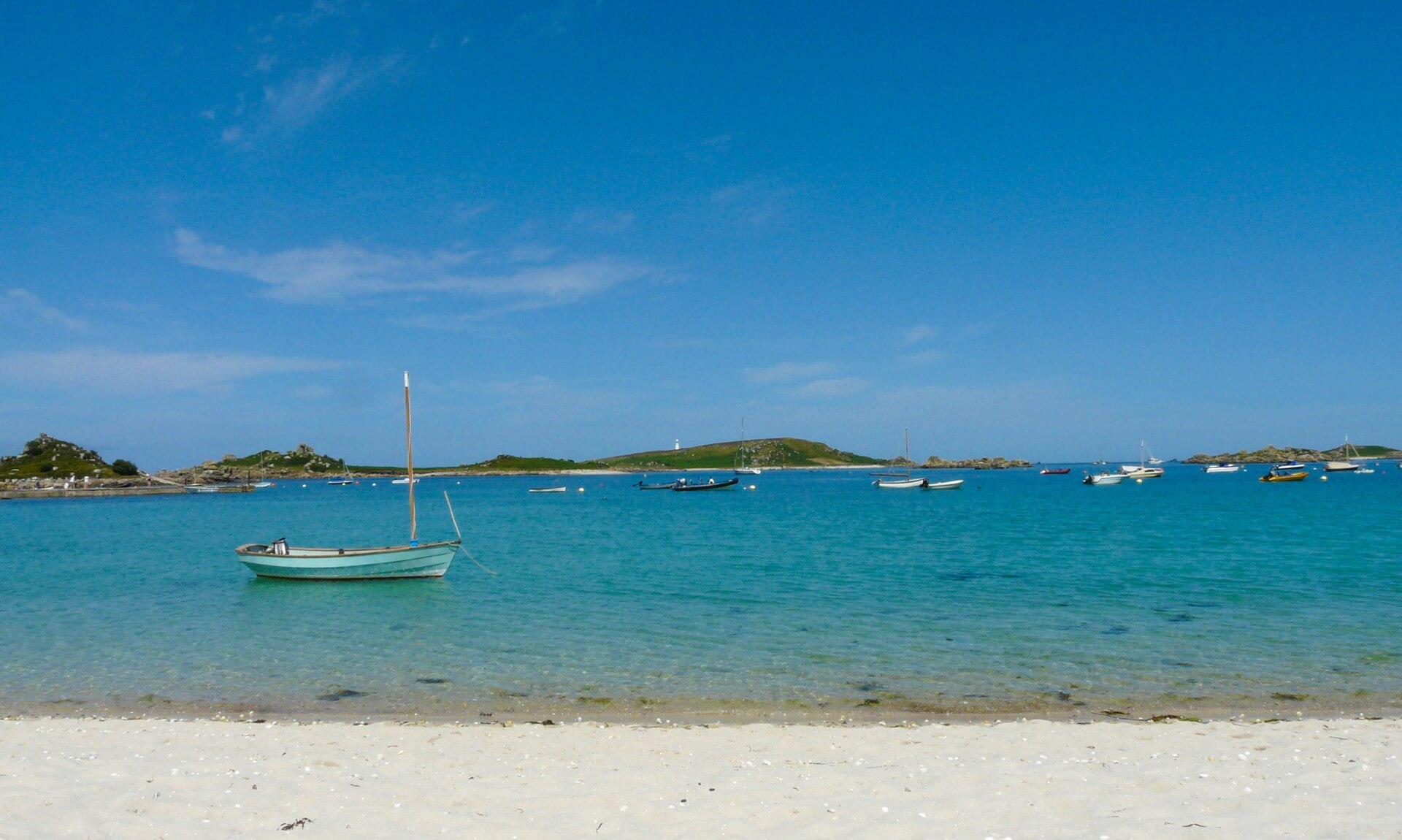 St Mary's harbour and moorings in the Isles of Scilly