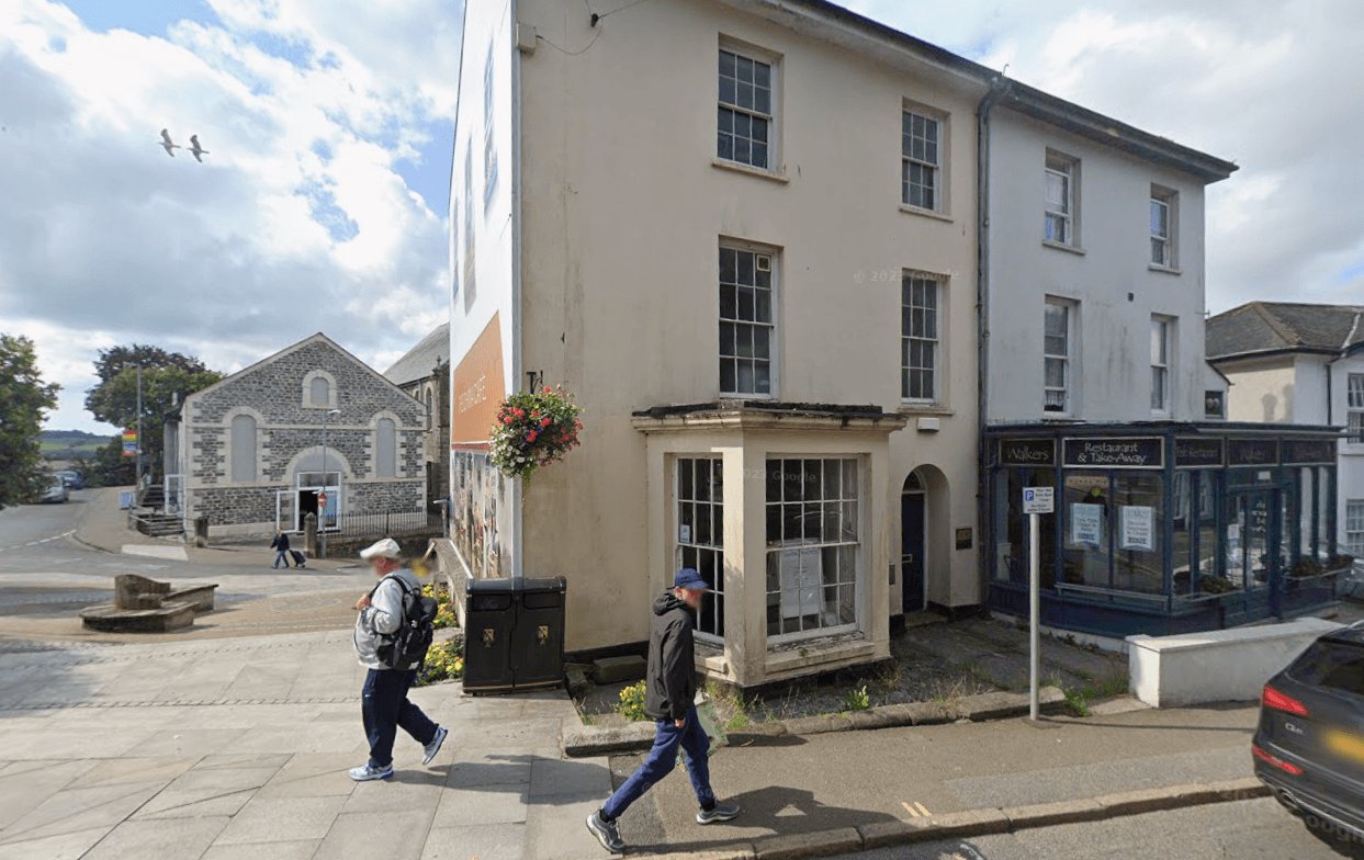 A corner building in St Austell town centre