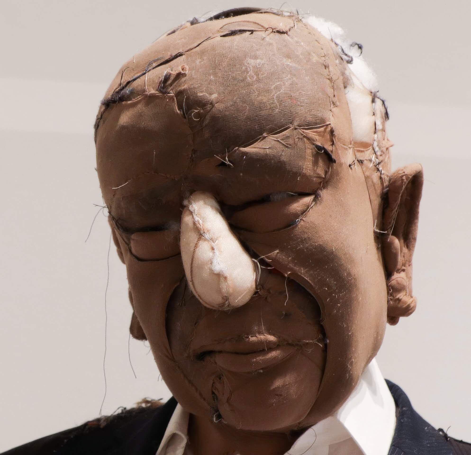 Close-up of the Benjamin Netanyahu figure in Pin It On Them