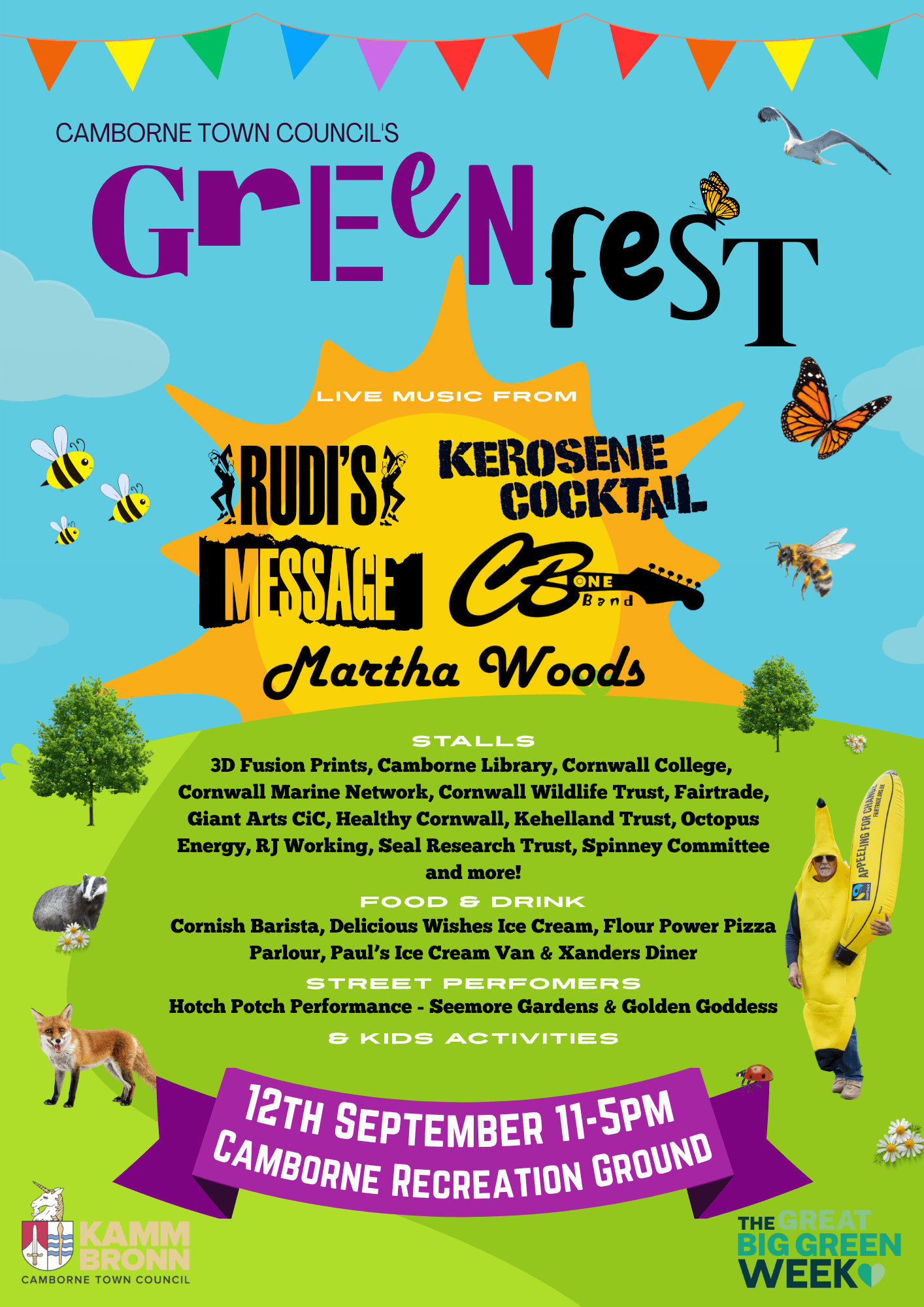 Green Fest 2026 full poster with lineup, stalls and festival details
