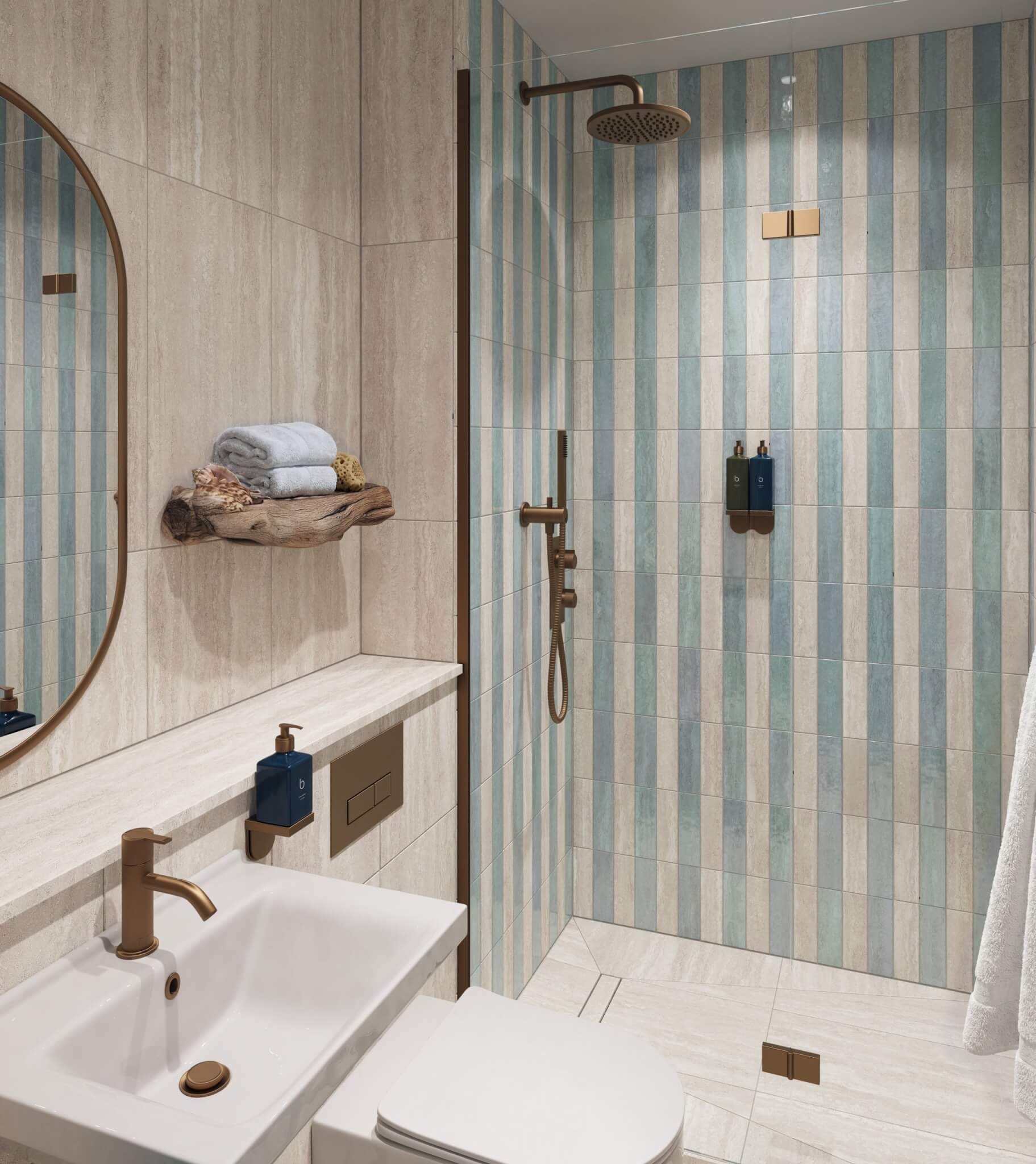 Render of a Waterside en suite shower room at Elysium St Mawes