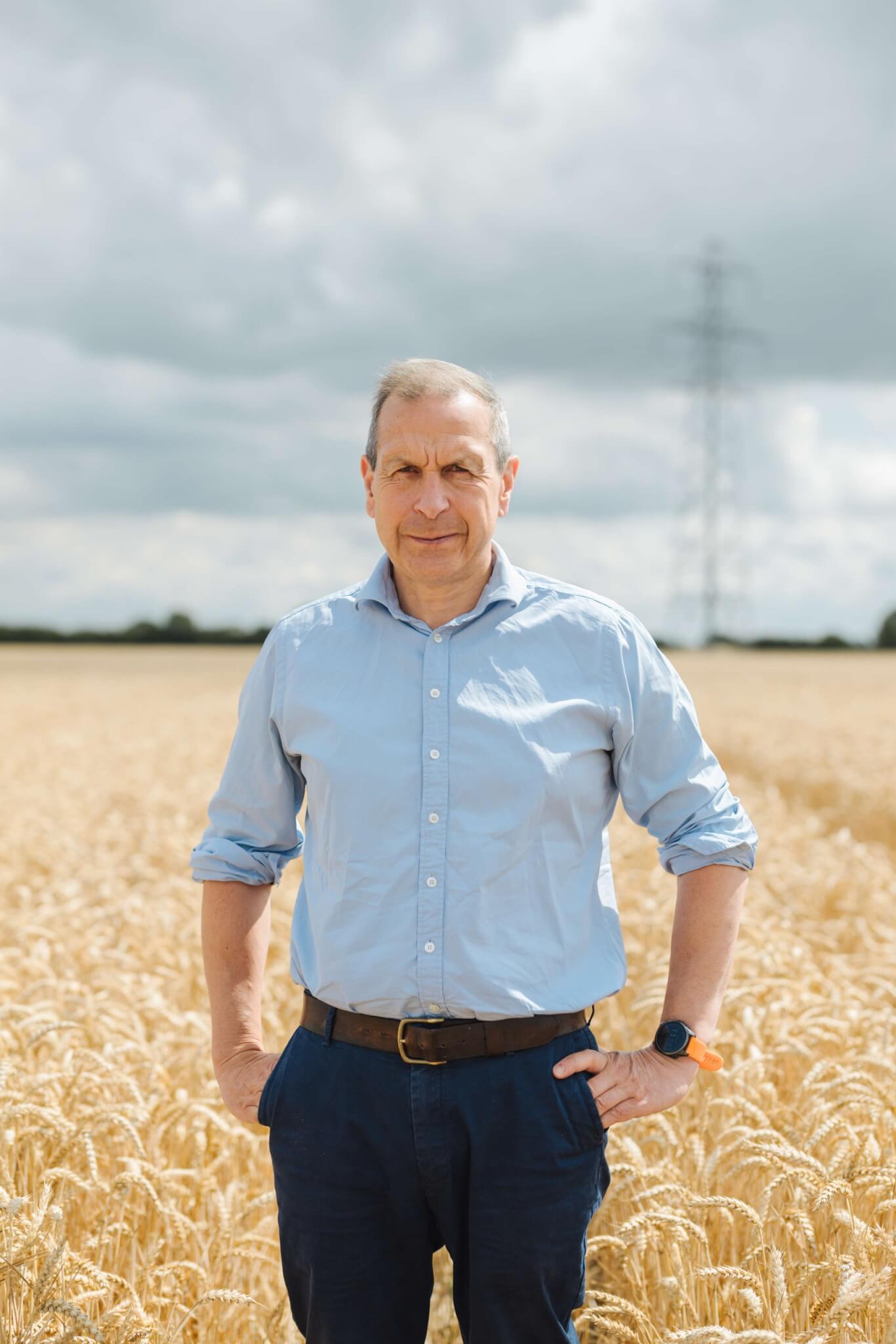 CLA President Gavin Lane standing in a wheat field