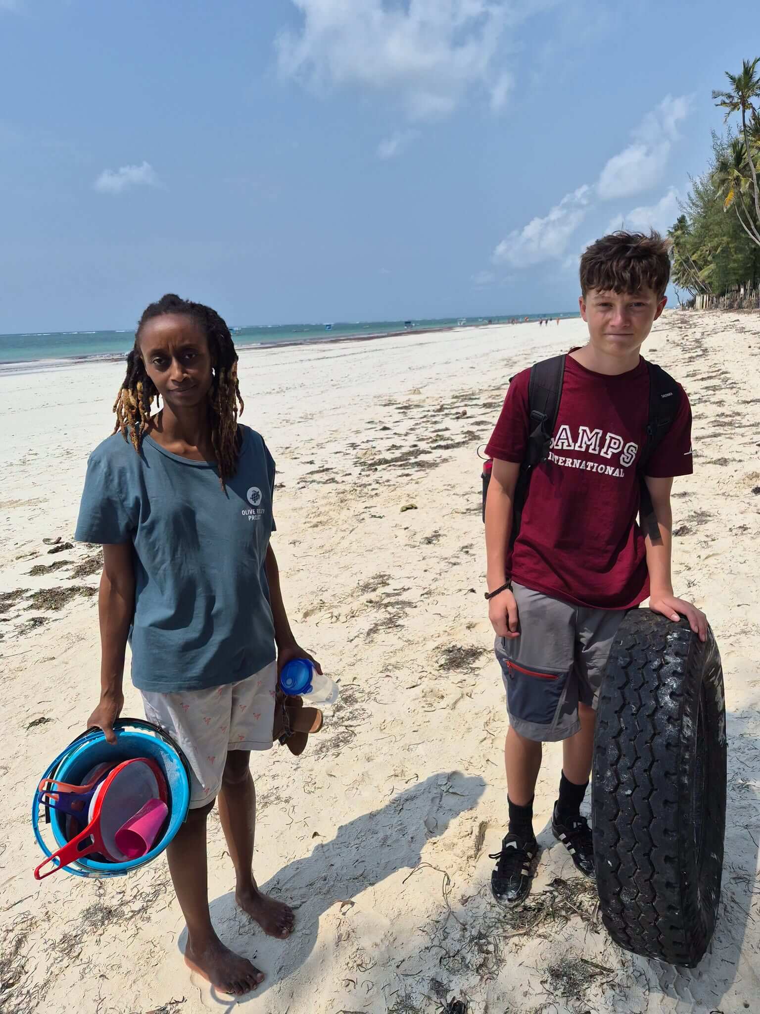 Cleaning up the beach in Kenya