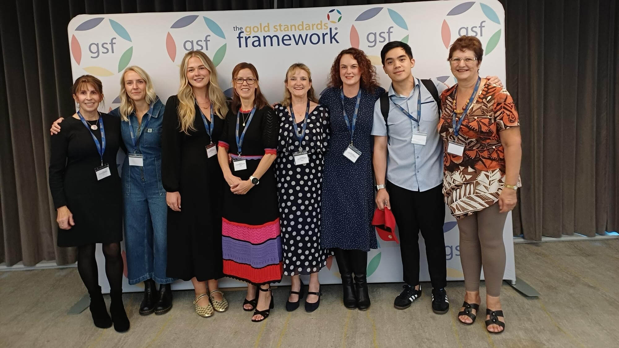 Guests in front of the Gold Standards Framework backdrop at the GSF Awards