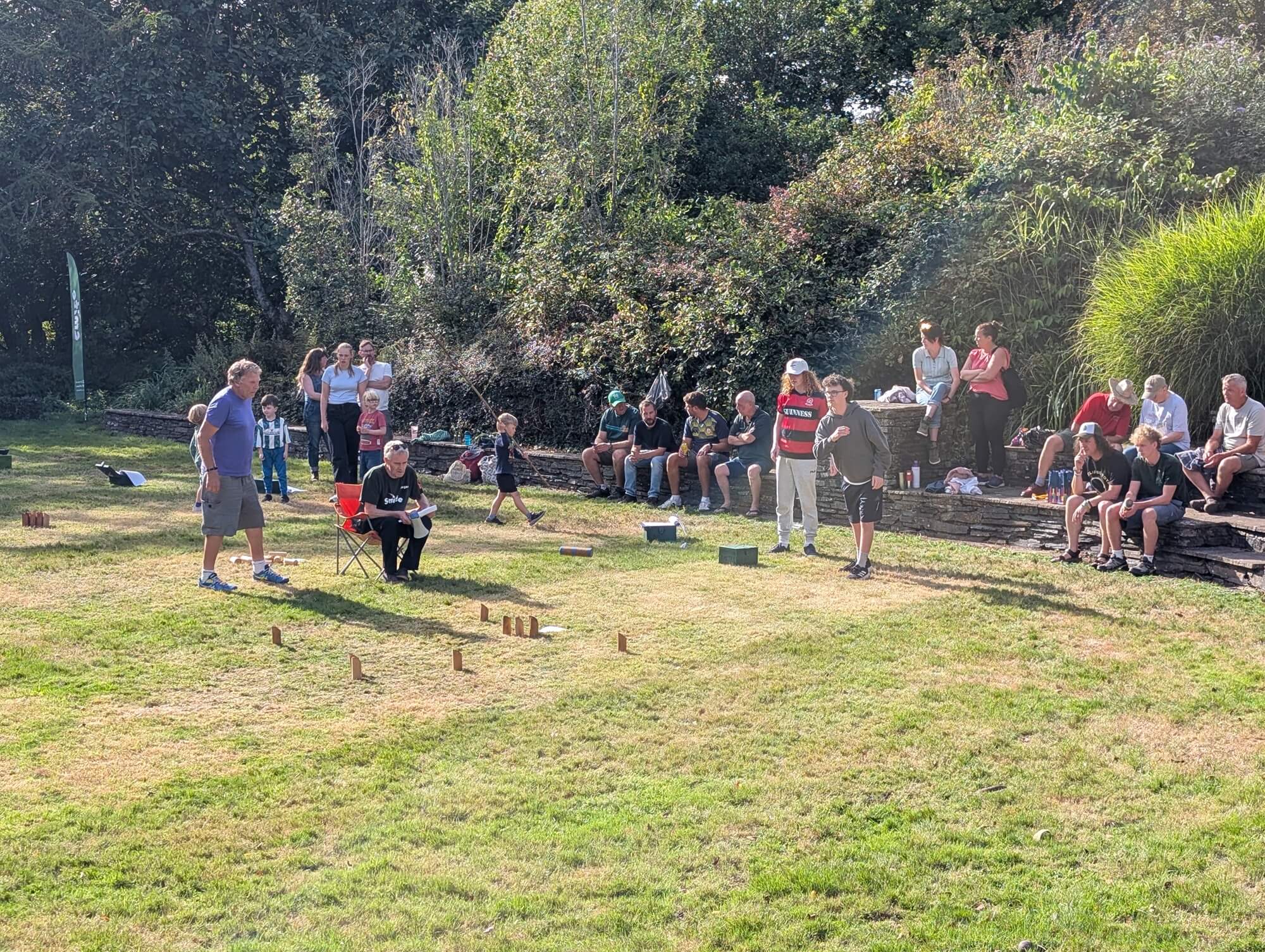 Players competing on the green during the World Smite Championships at St Neot