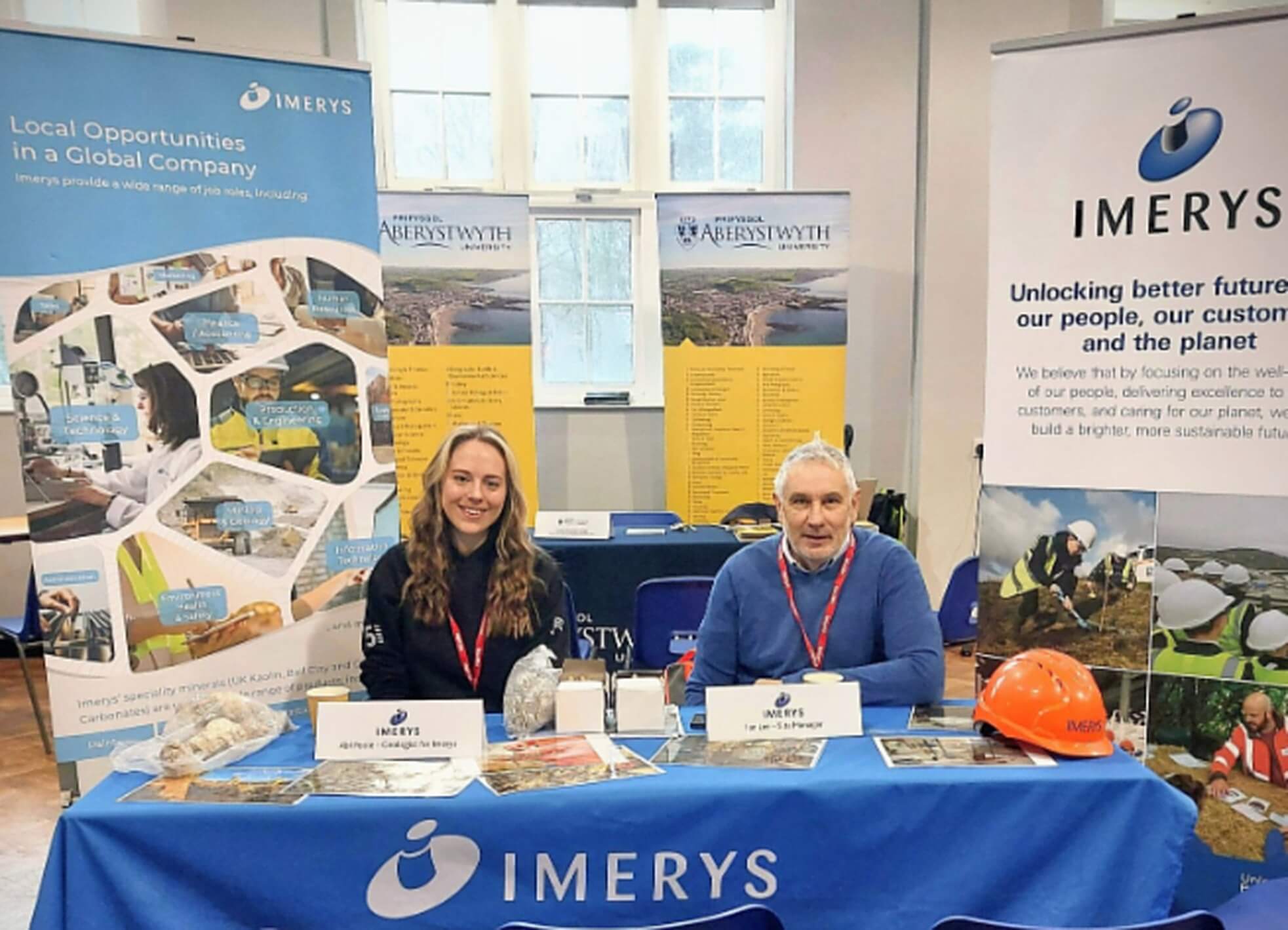 Imerys colleagues at a careers event stand in Cornwall
