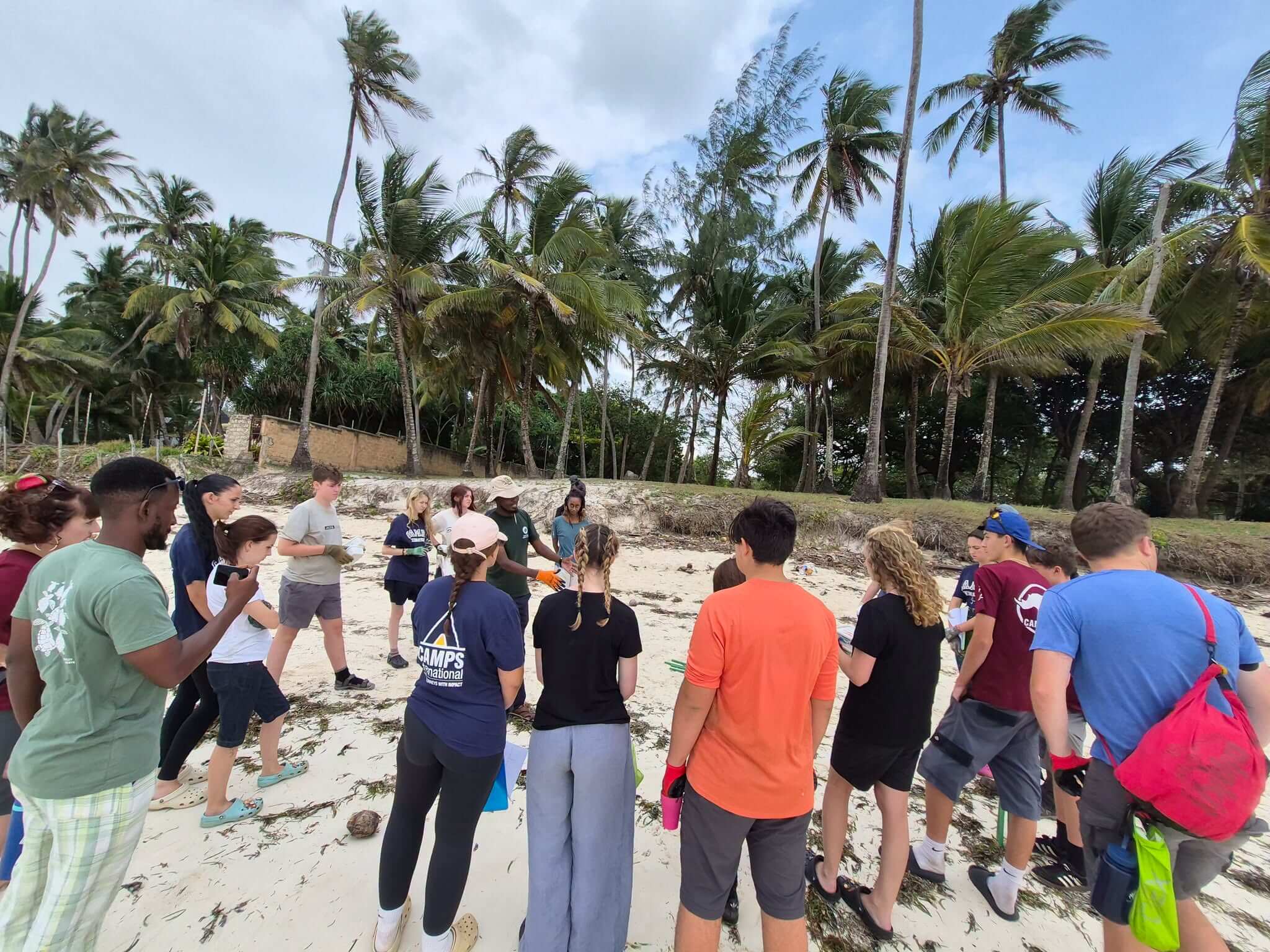 Pool Academy students take part in a beach clean in Kenya
