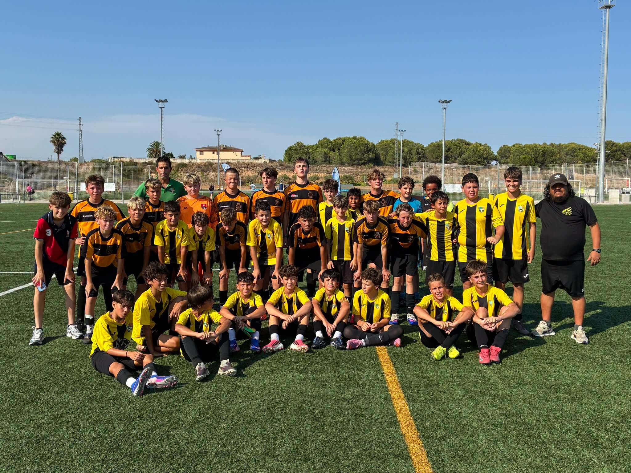 The boys' team with their Spanish counterparts