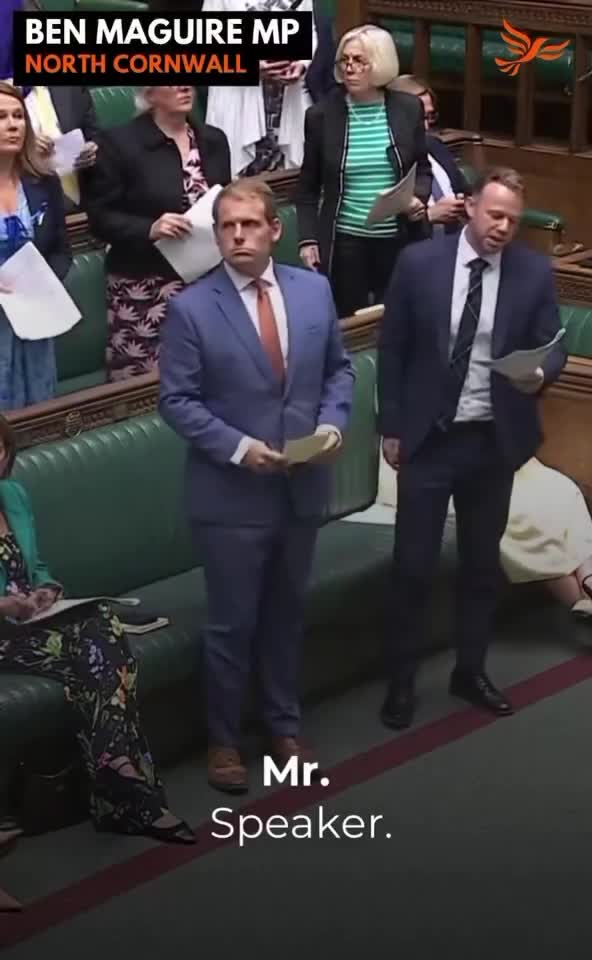 Ben Maguire MP speaking in the House of Commons chamber