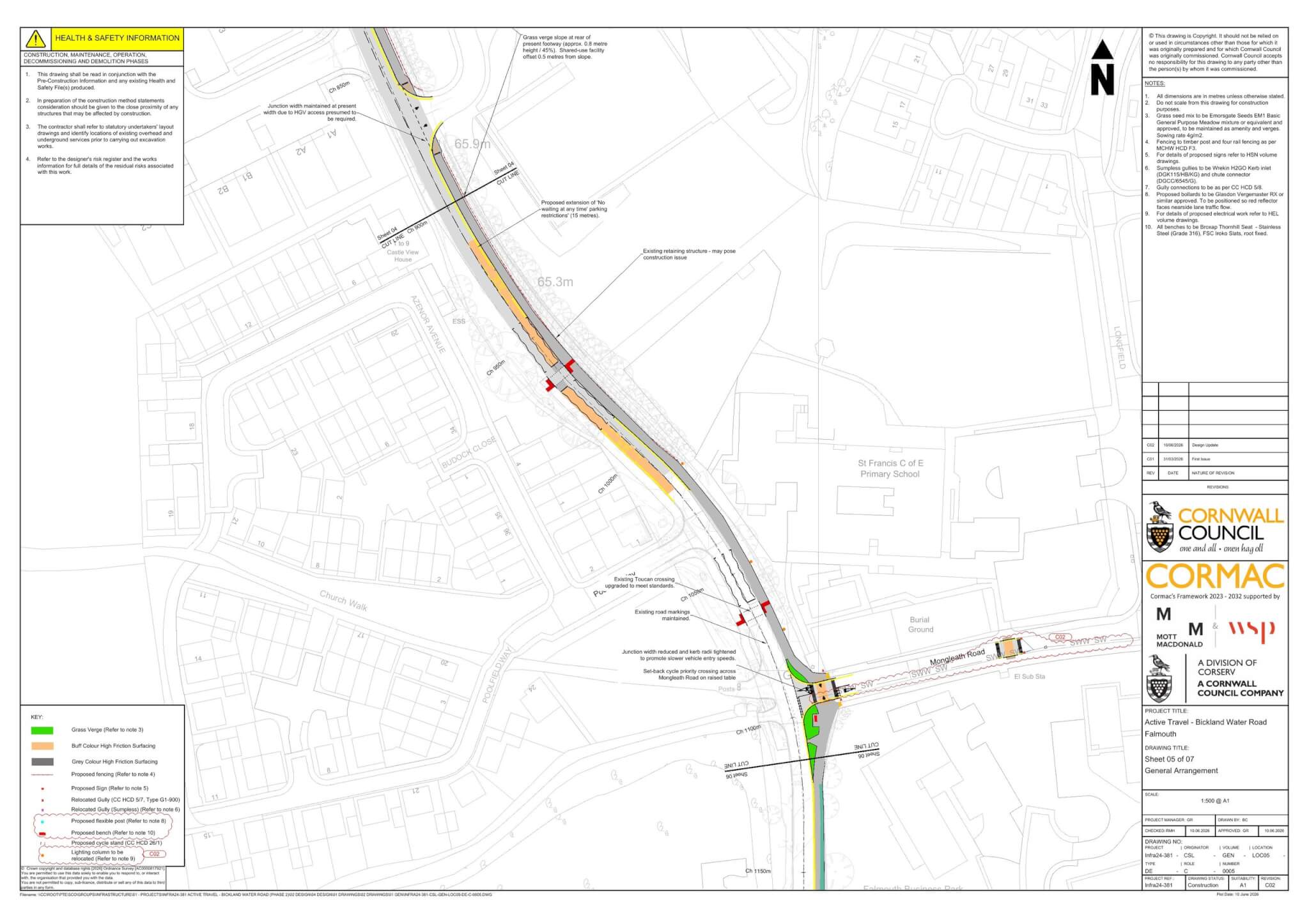 Bickland Water Road plan, phase 5: Watson Marlow to St Francis Primary School