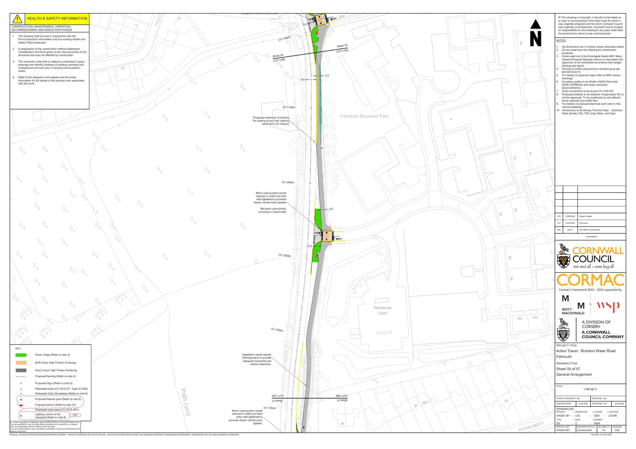 Bickland Water Road plan, phase 6: St Francis Primary School to Falmouth Business Park