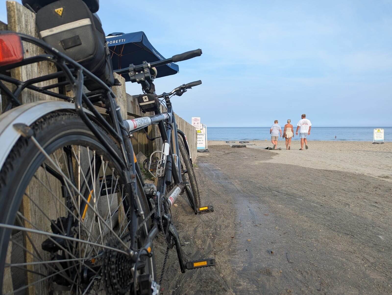 Bicycles parked at the coast ahead of the Dartmoor tandem ride