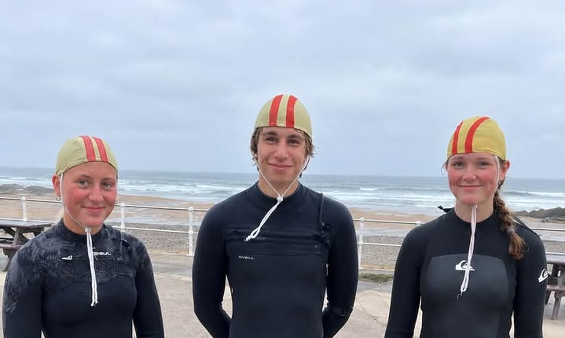 Riley Vassallo, Ema Sobey and Maisy Arthur, the three Bude Surf Life Saving Club members selected for Cornwall's Celtic Games squad