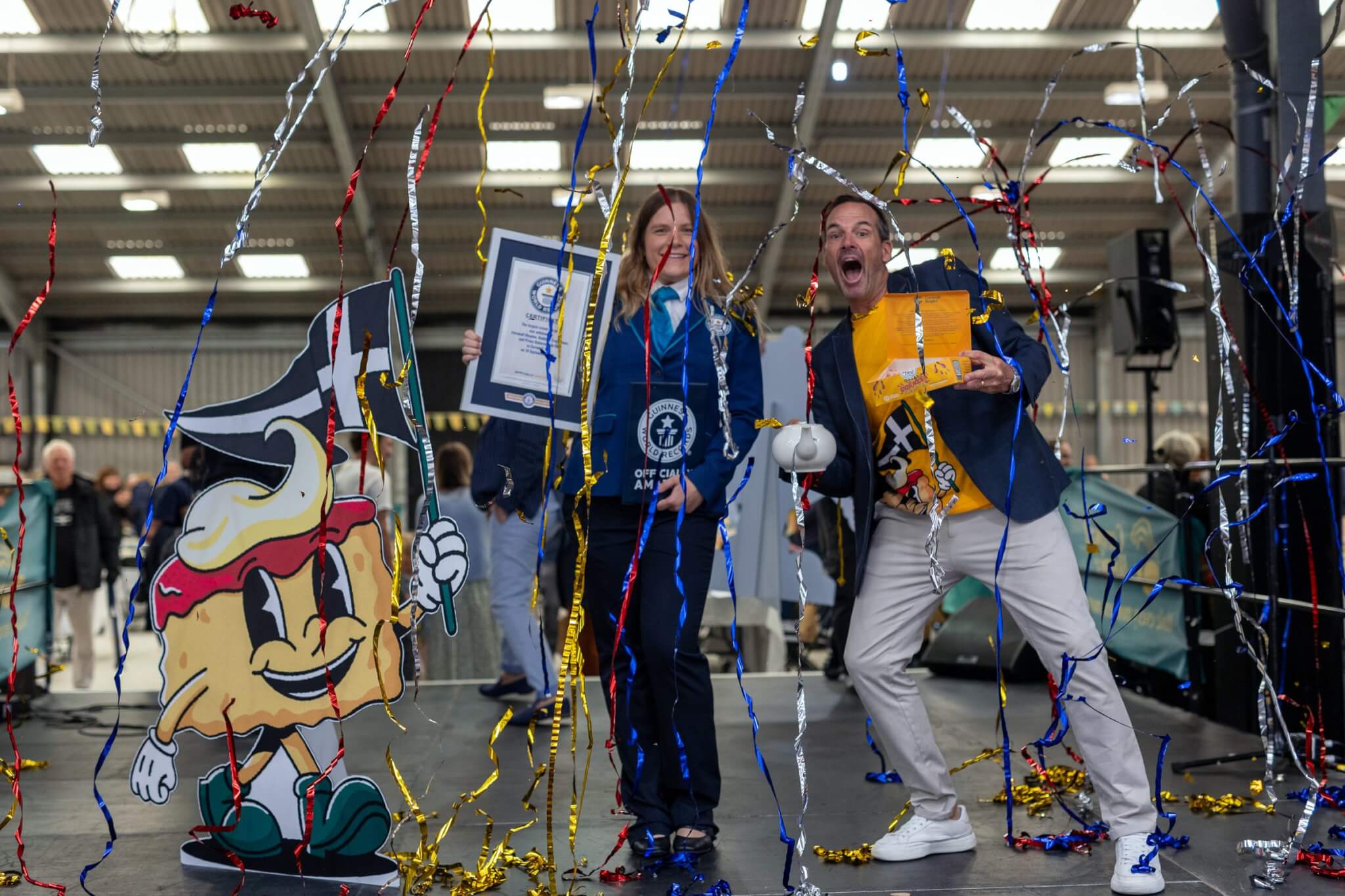The Guinness World Records certificate for the largest cream tea party, held at the Royal Cornwall Showground