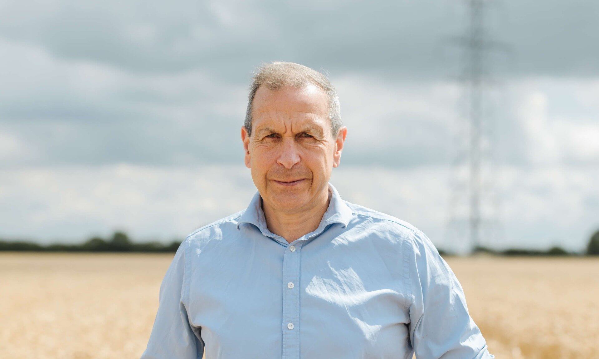 CLA President Gavin Lane standing in a wheat field