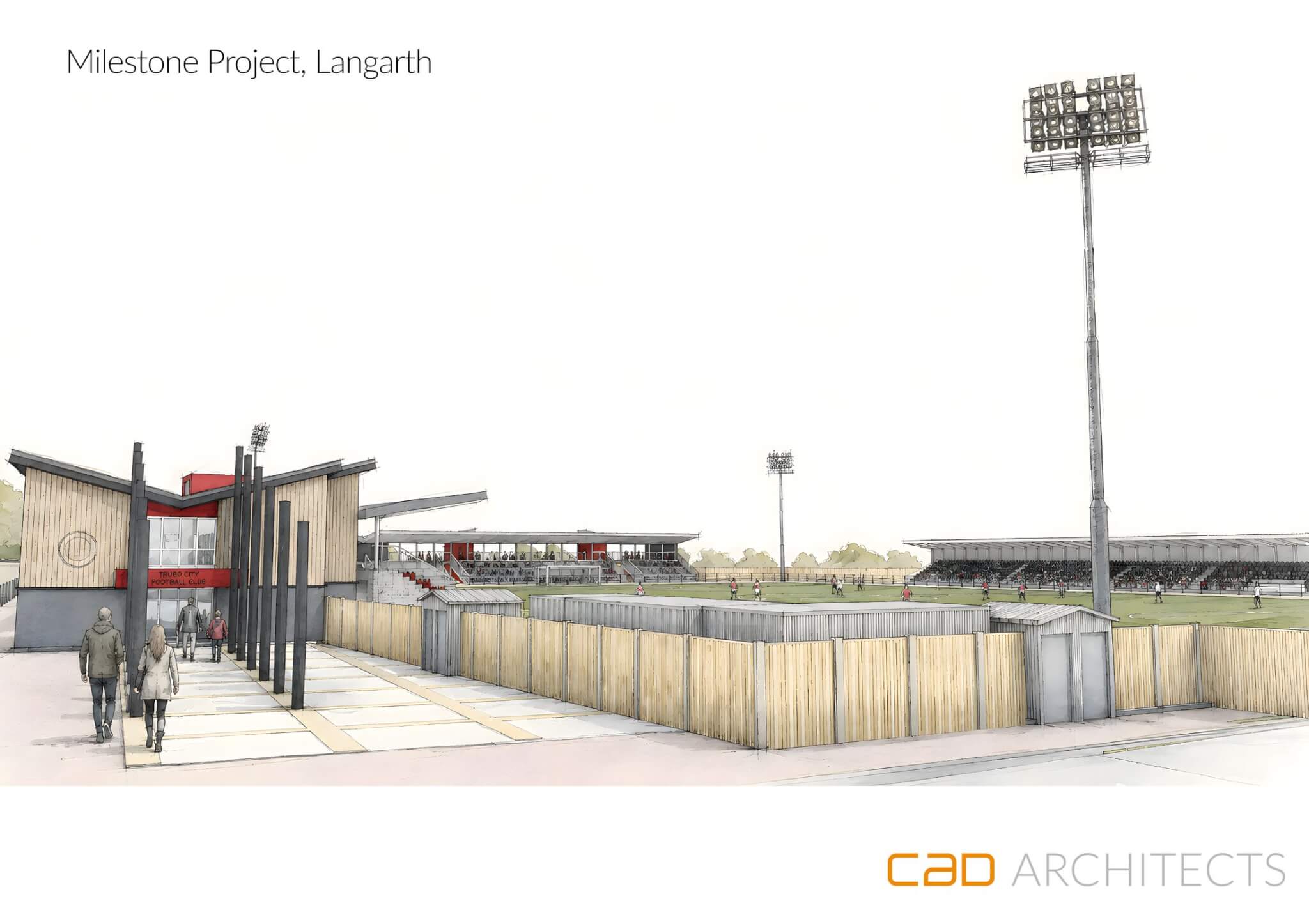Illustration of the walkway to the proposed new clubhouse