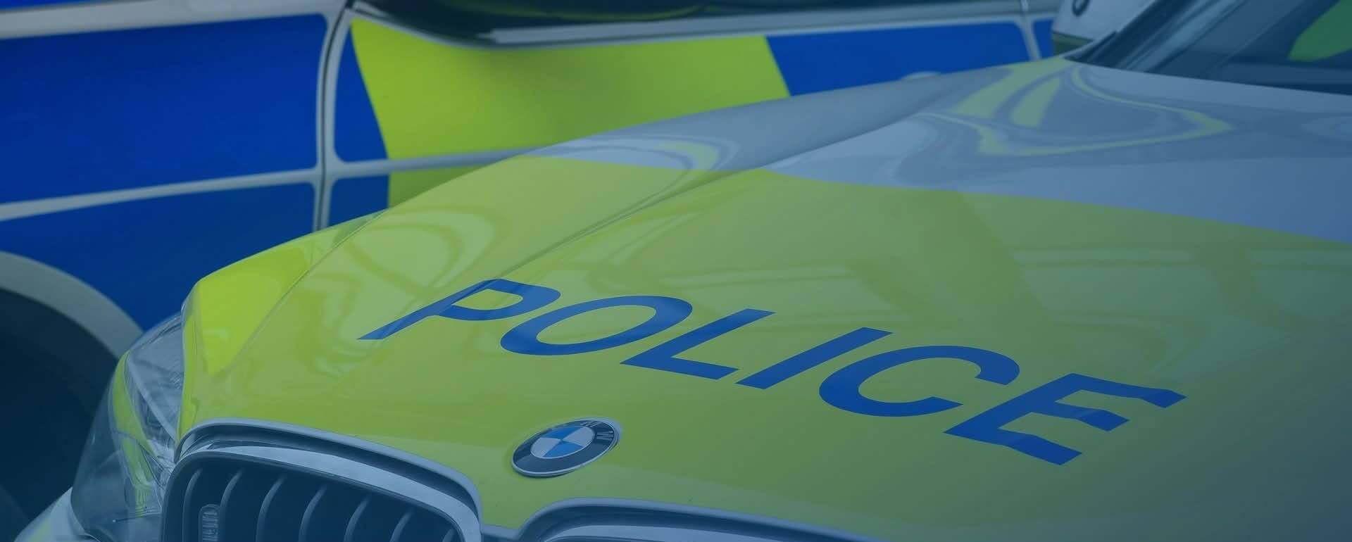 Bonnet of a Devon and Cornwall Police car
