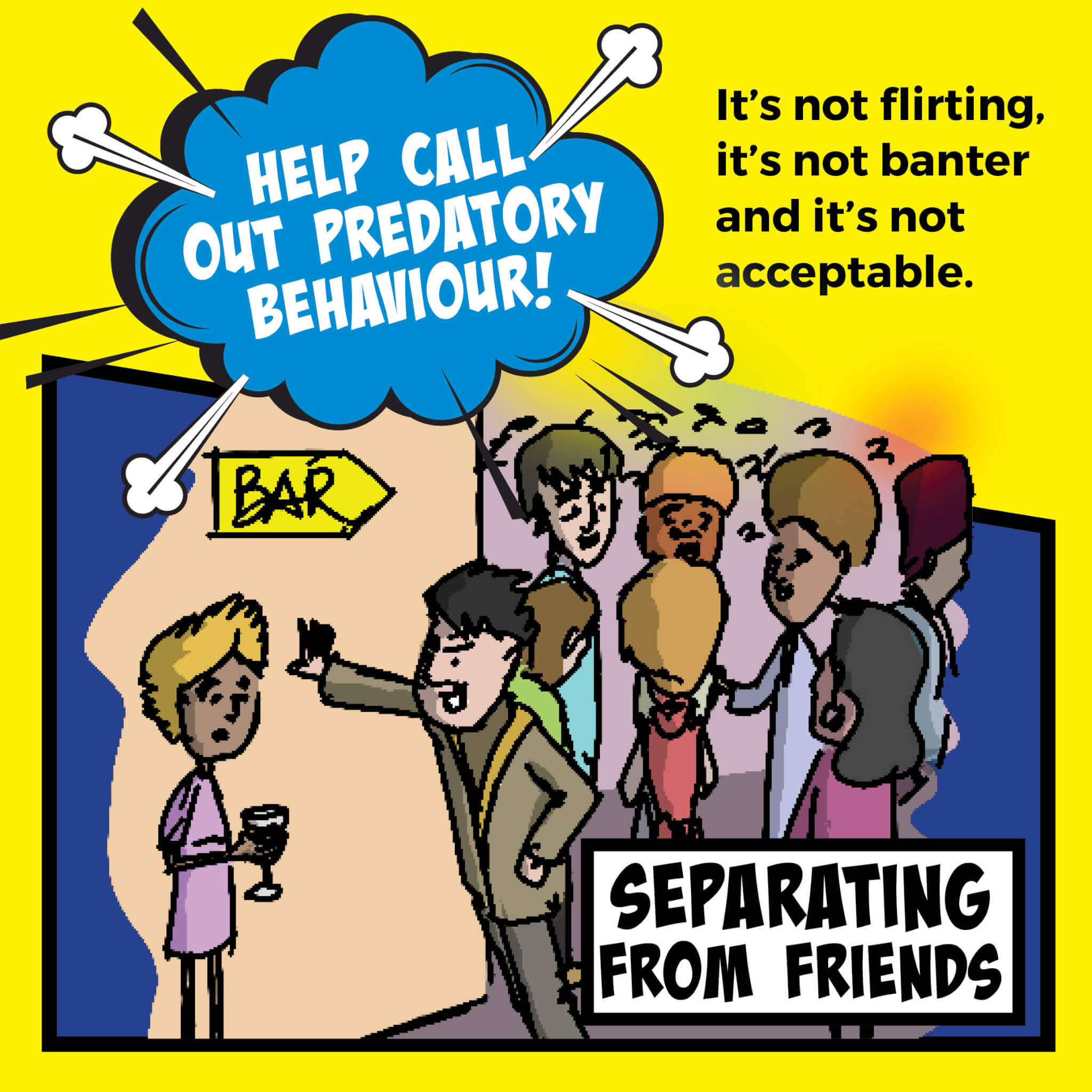 Devon & Cornwall Police poster urging people to call out predatory behaviour on nights out