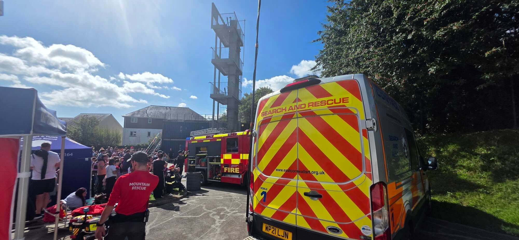 East Cornwall Search and Rescue van parked at St Austell Community Fire Station
