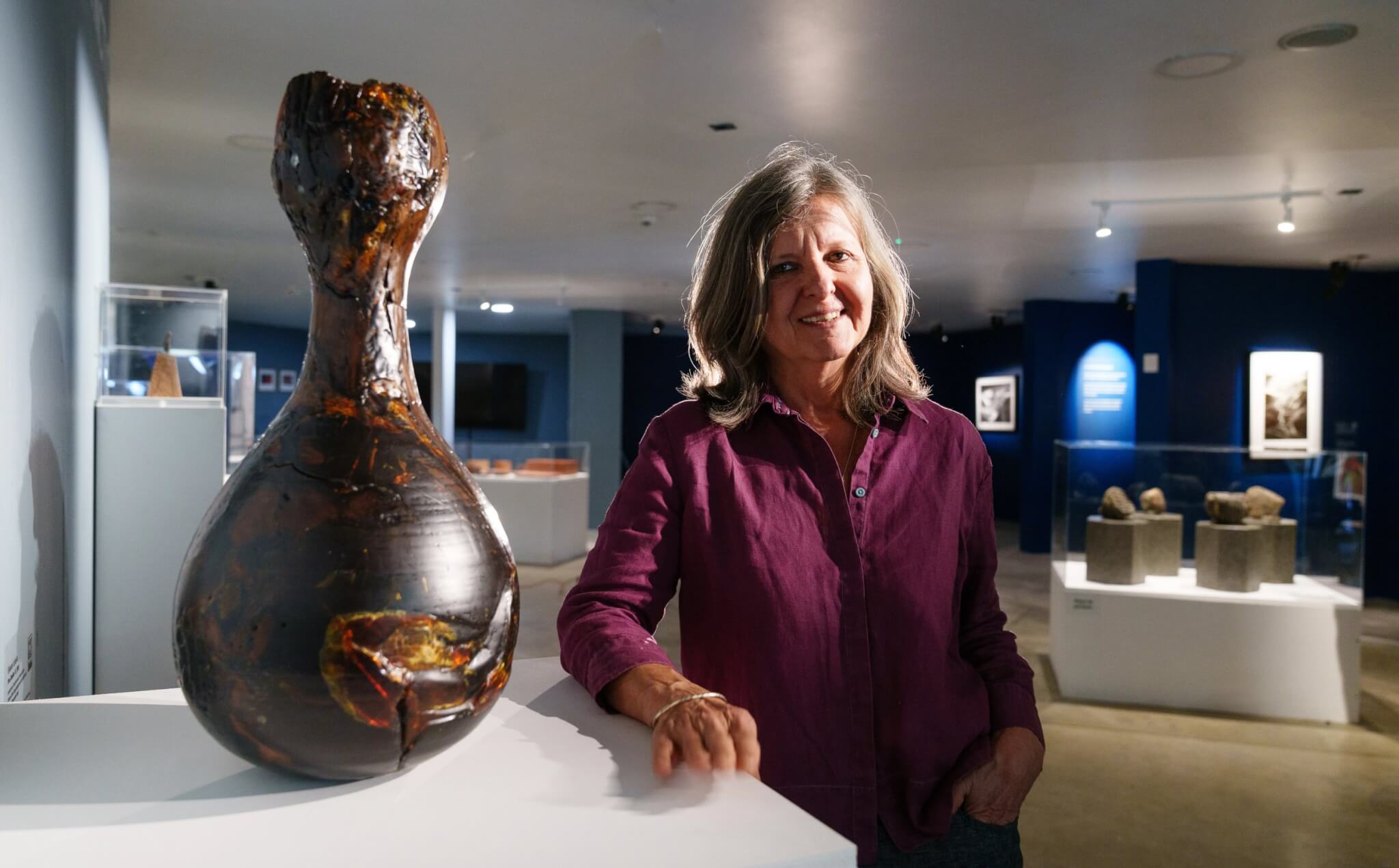 A ceramic sculpture on display in Extinction: Renewal at Eden Project