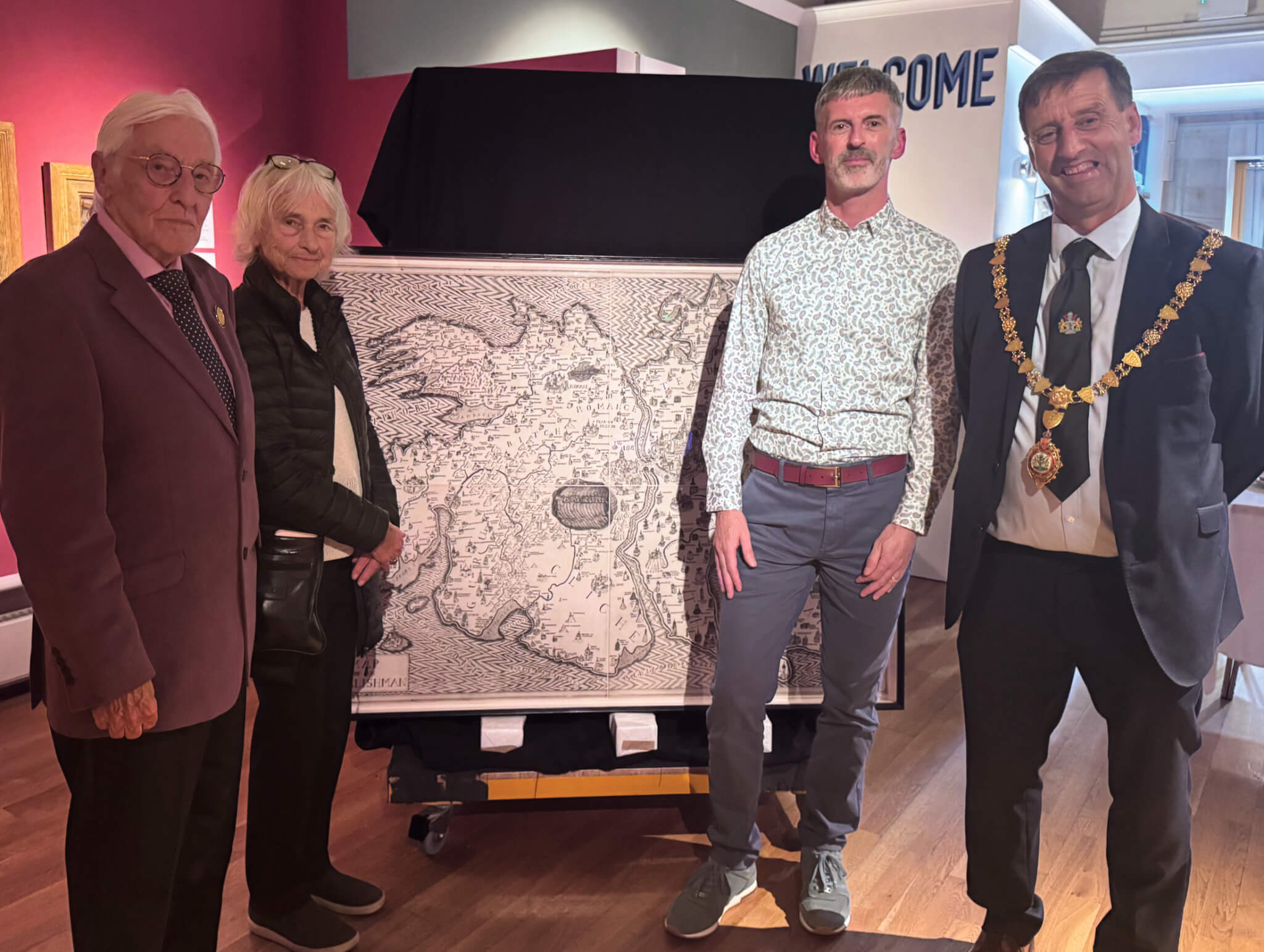 Guests at Falmouth Art Gallery's private view of Map of an Englishman