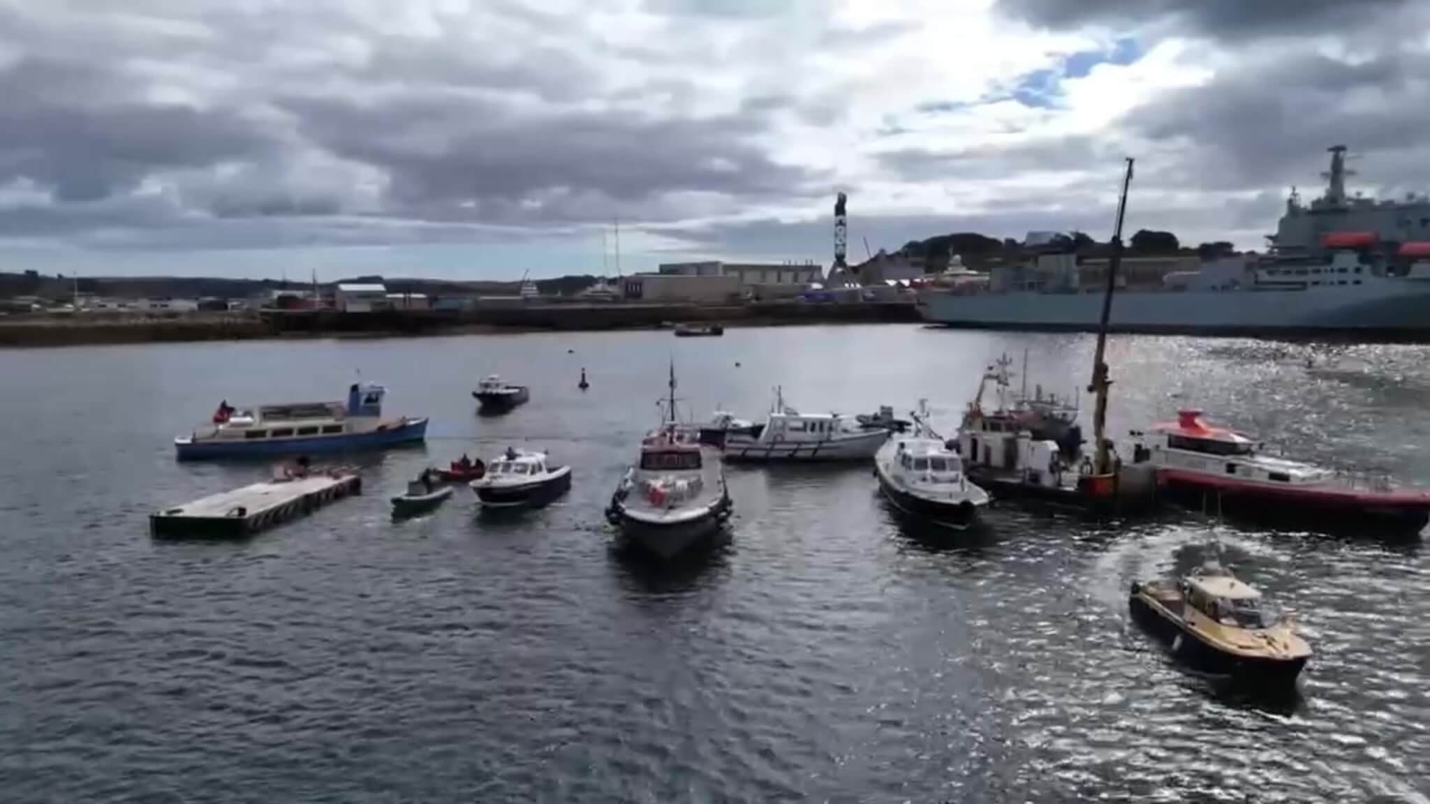 A vessel alongside the quay at Falmouth Docks during the parade of sail