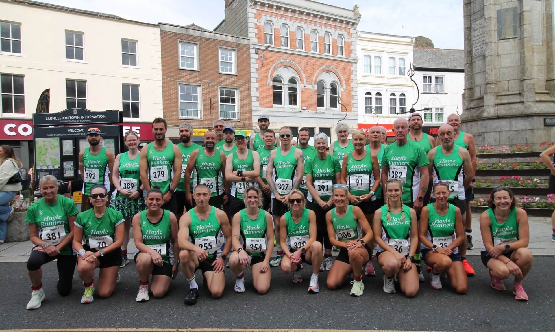 The Hayle Runners team at Treggy 7 in Launceston