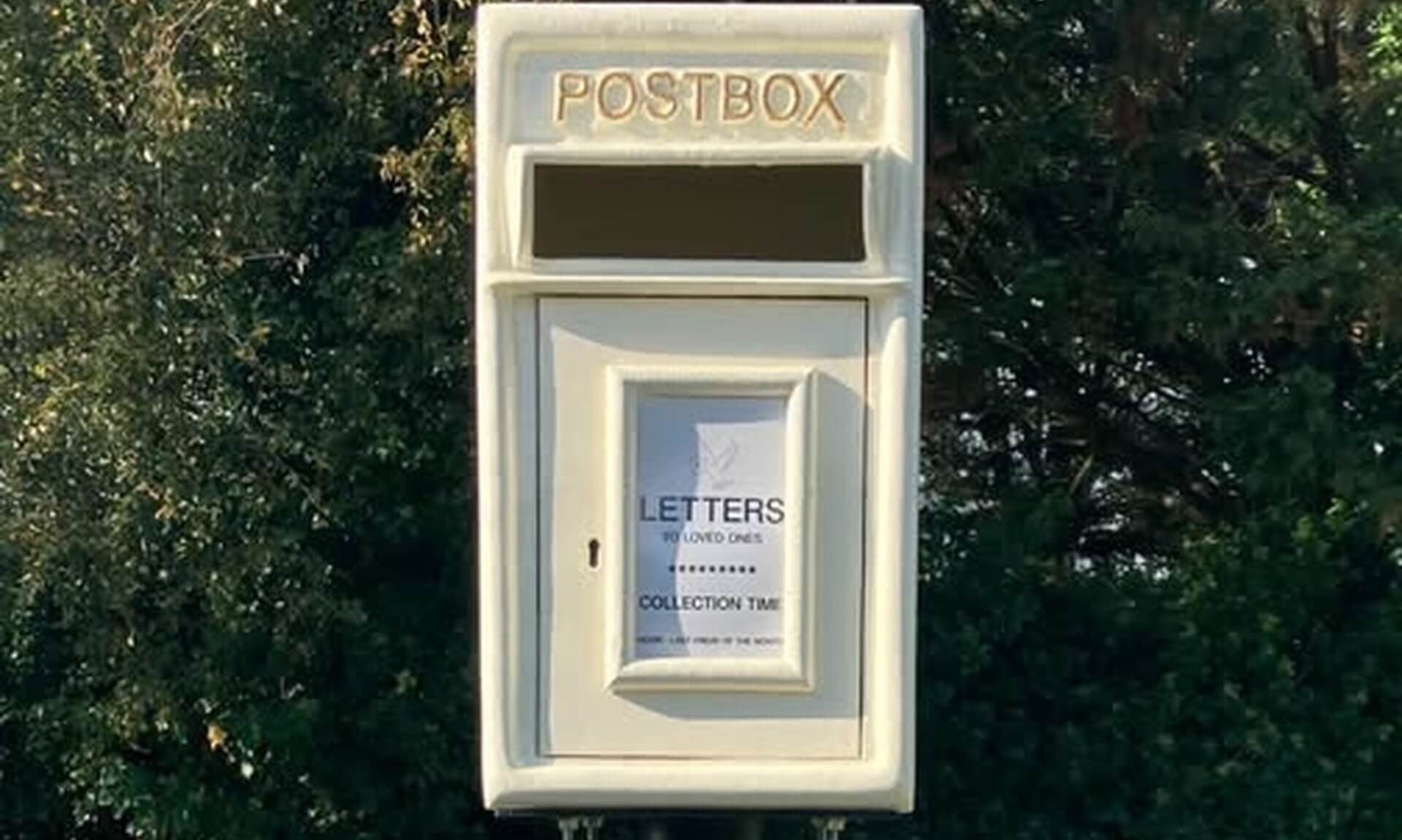 White Letters to Loved Ones post box at Egloshayle Cemetery, Wadebridge
