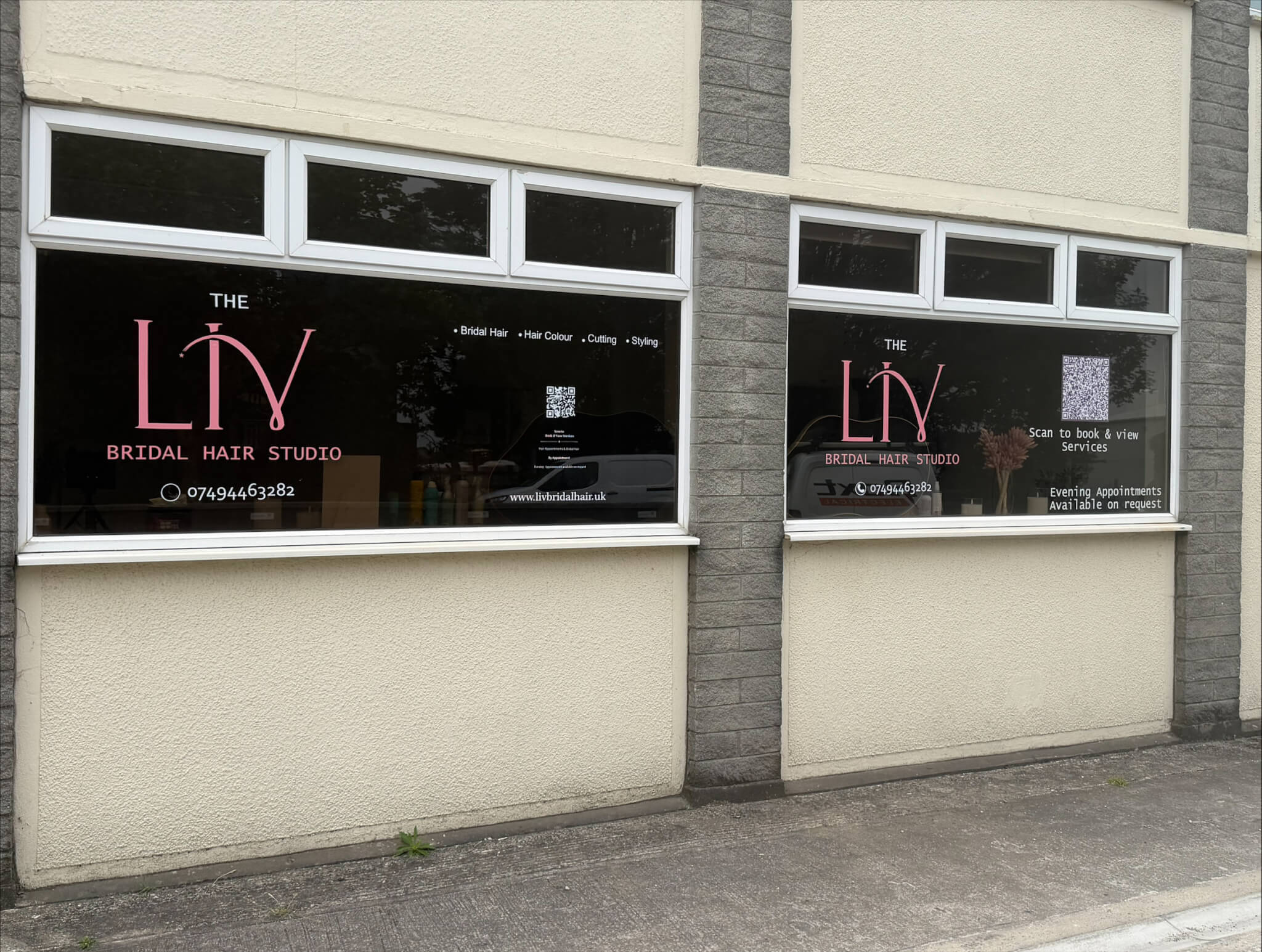 The Liv Bridal Hair Studio shopfront, Wilson Way, Pool, Redruth