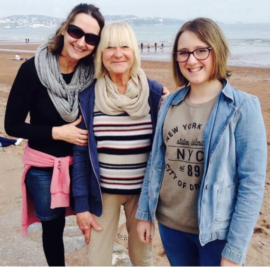 Liz Dando with family, in memory of her mum Beatriz Miranda