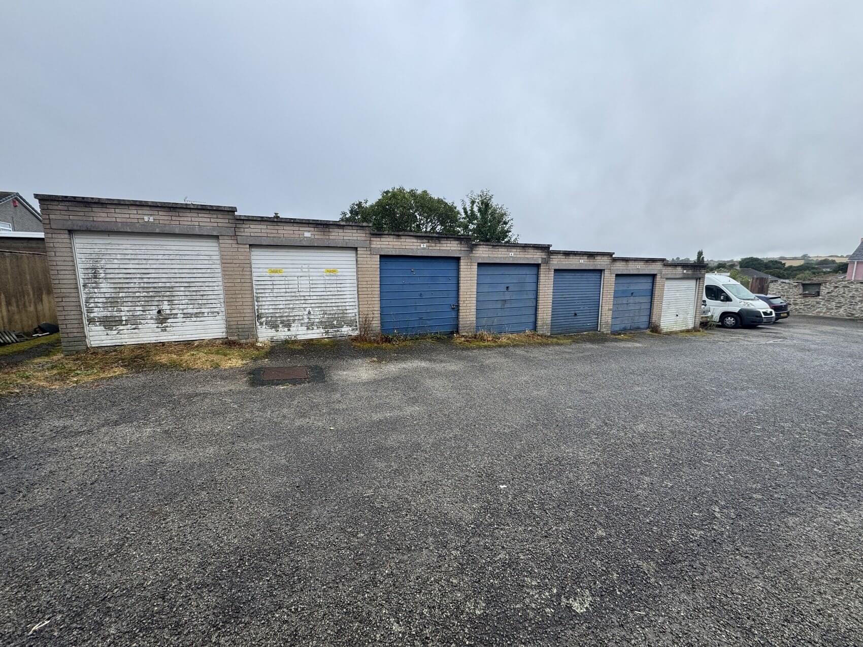 Seven lock-up garages at Warraton Green, Saltash