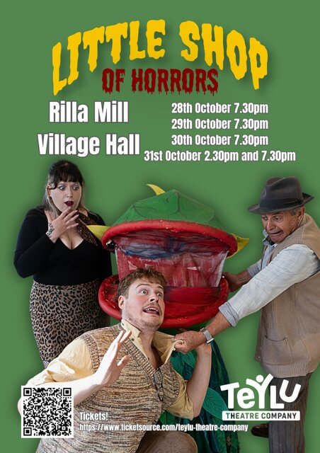 Little Shop of Horrors poster for Rilla Mill Village Hall, 28 to 31 October