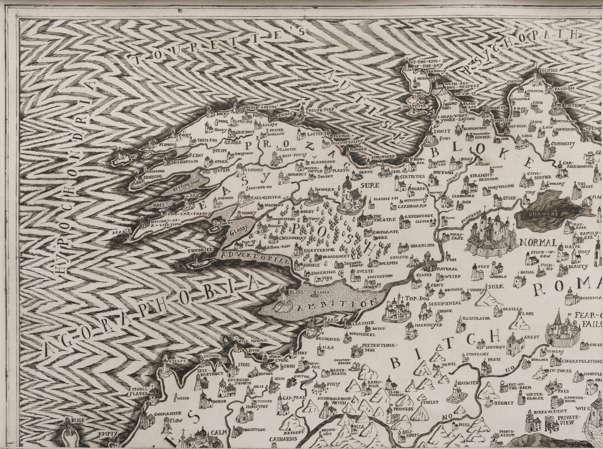 Detail of Map of an Englishman by Grayson Perry