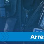 Devon and Cornwall Police officer's uniform with body-worn camera and Arrest banner